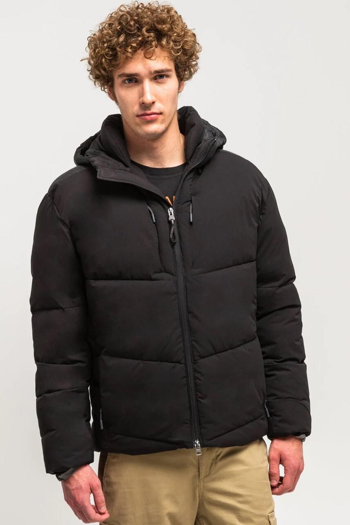 Timberland Neo Summit Hooded Men's Jacket Black Erkek Termal Kapüşonlu Spor Mont Siyah