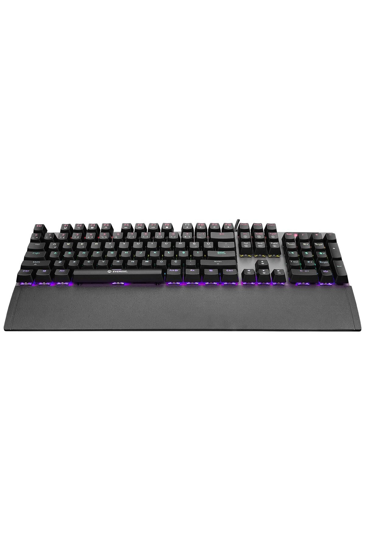 Everest Mk7 Gri Usb Bilek Destekli Mekanik Klavye Q Blue Switch Gaming Oyuncu Klavyesi-4