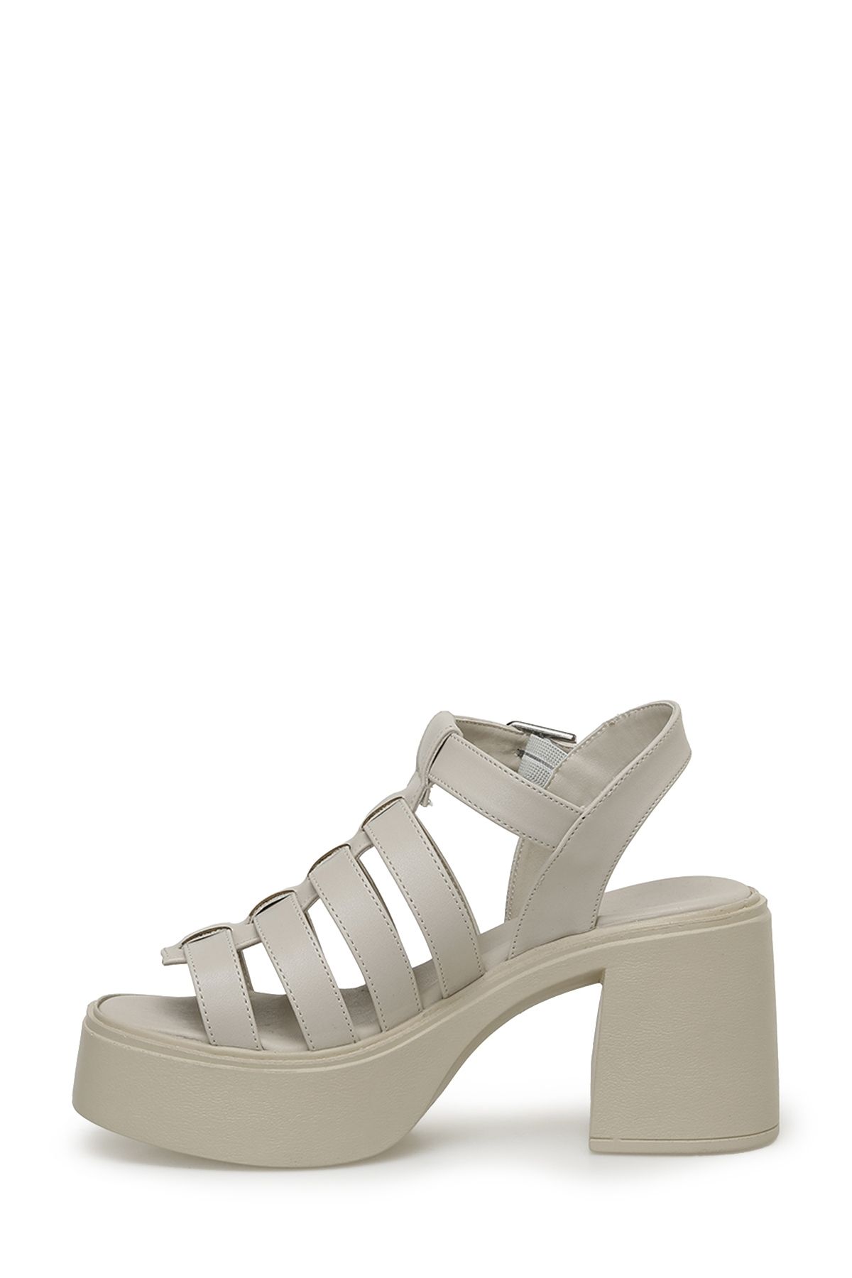 Butigo-3FX Beige Damen-Sandalen mit Absatz 3