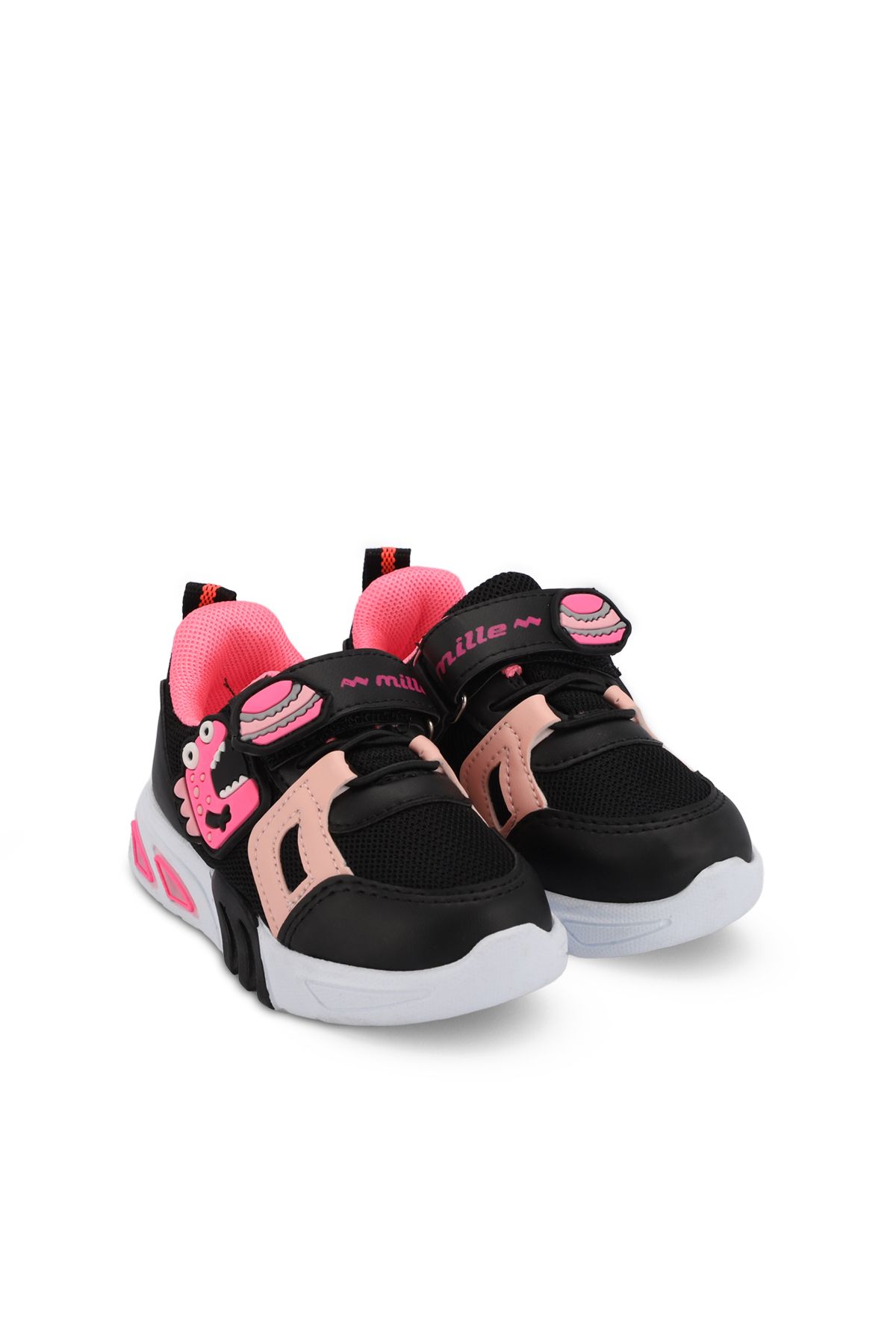 Panama In Girls Sneaker Shoes Black / Fuchsia Mille