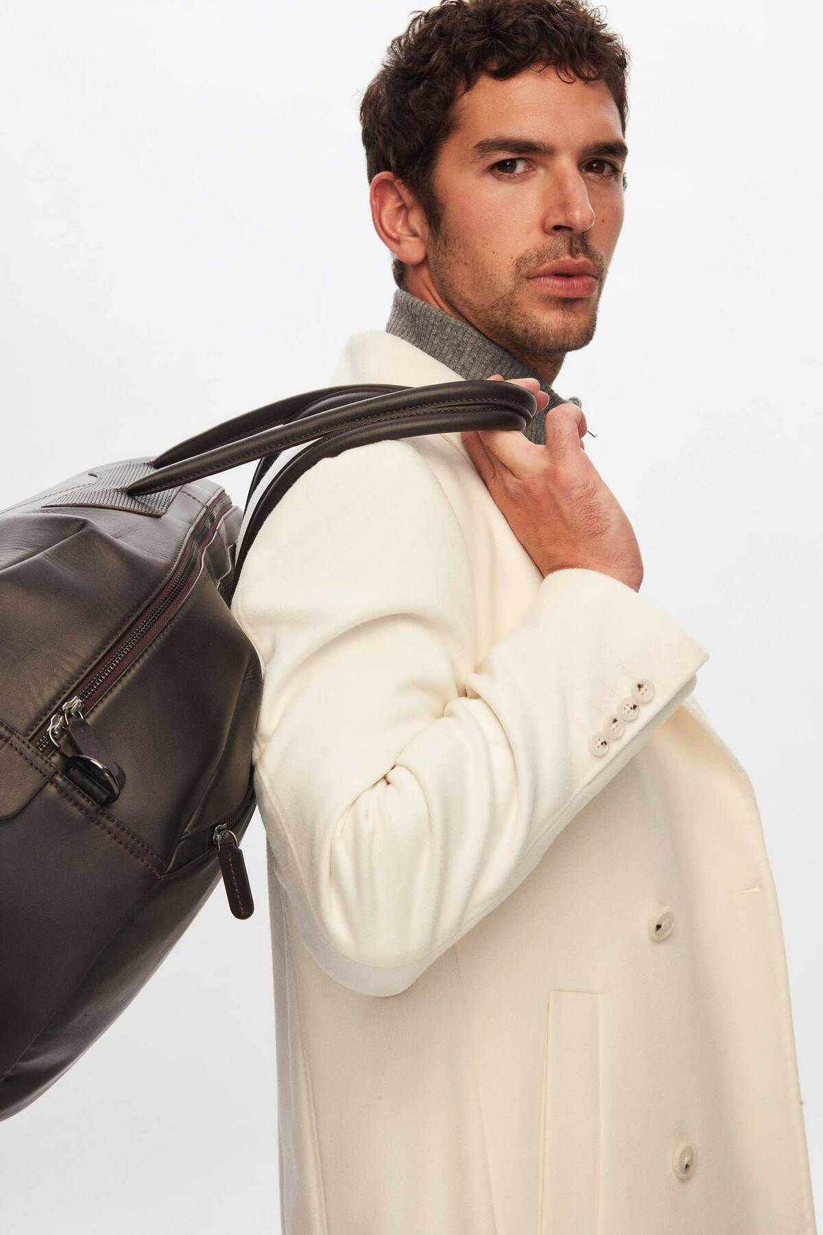 Damat Regular Fit Ekru Kaşmir-Yün Karışımlı Palto görsel 4