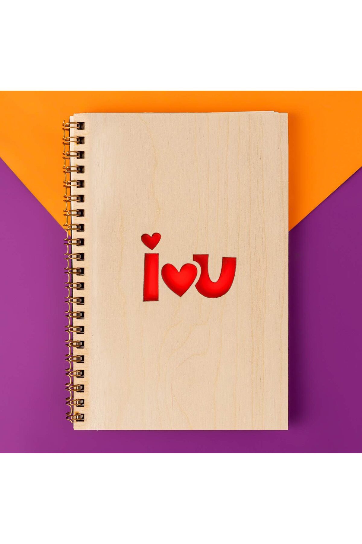 STOREMAX efshopx Love You Minimal Tasarımlı Ahşap Kapaklı Defter New Desing 1002192