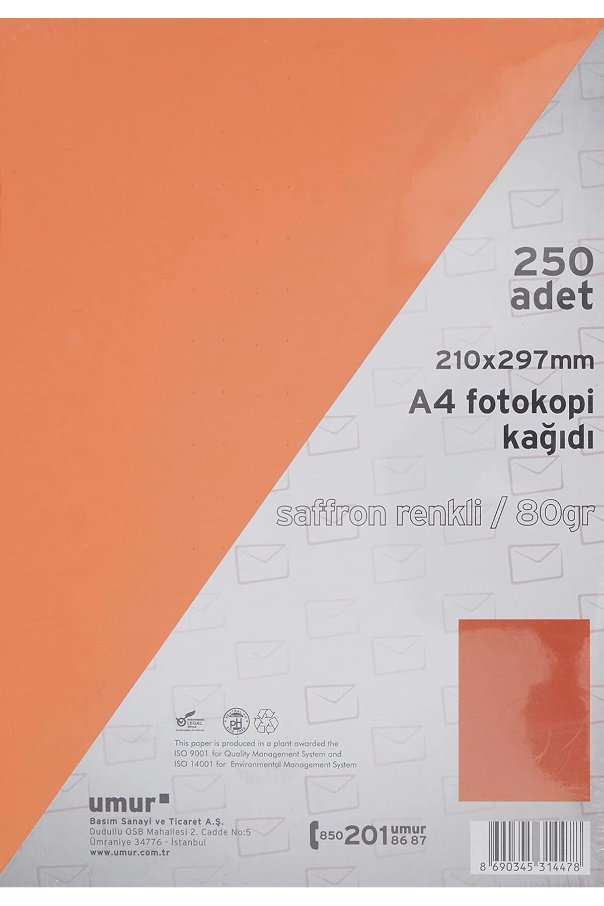 STOREMAX mrttnca A4 Renkli Fotokopi Kağıdı, Saffron, 250 Yaprak trndymrt 1087243