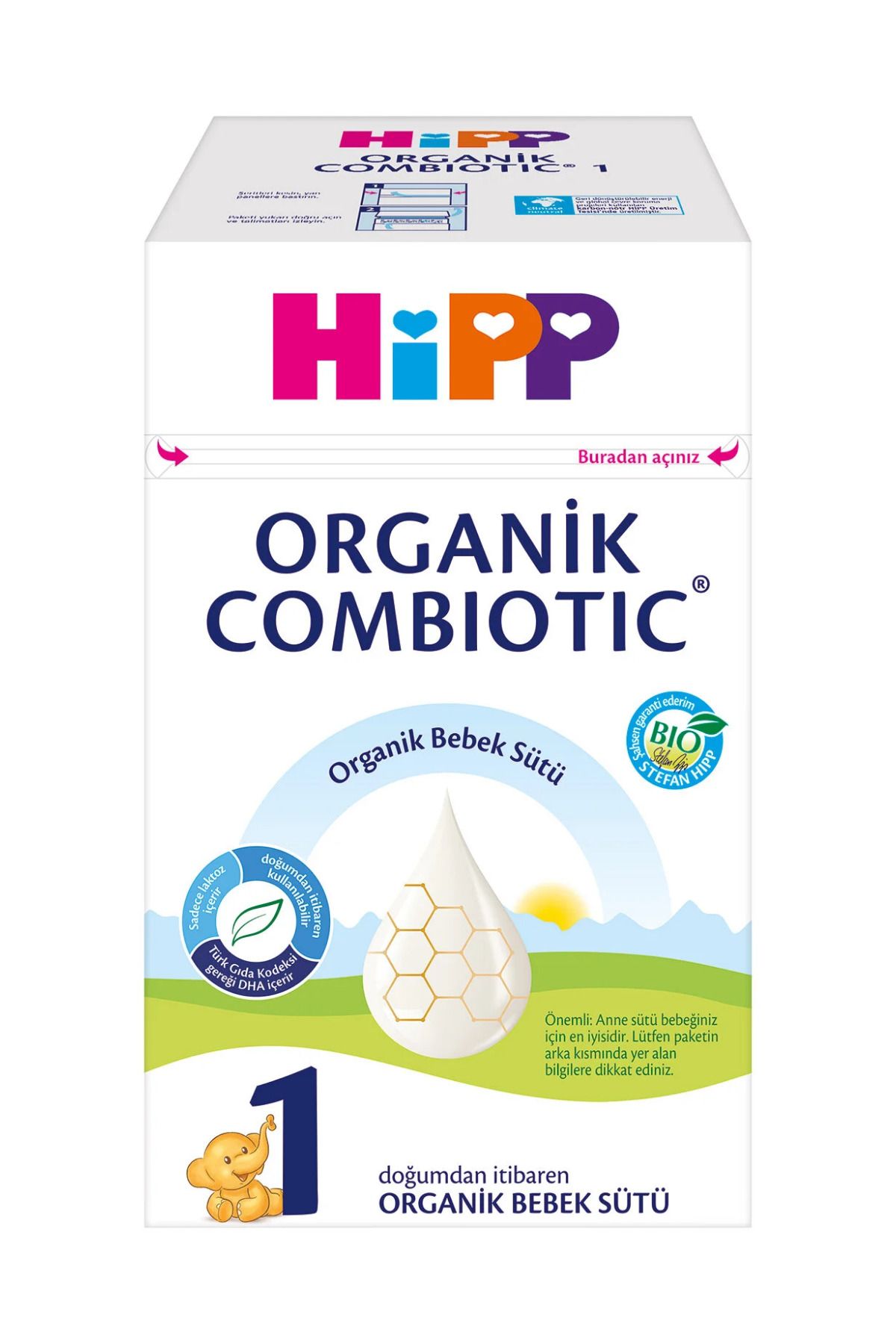 Hipp Organik Combiotic Bebek Sütü 800 gr 0-6 Ay 1 Numara, organik bebek devam sütü, devam sütü