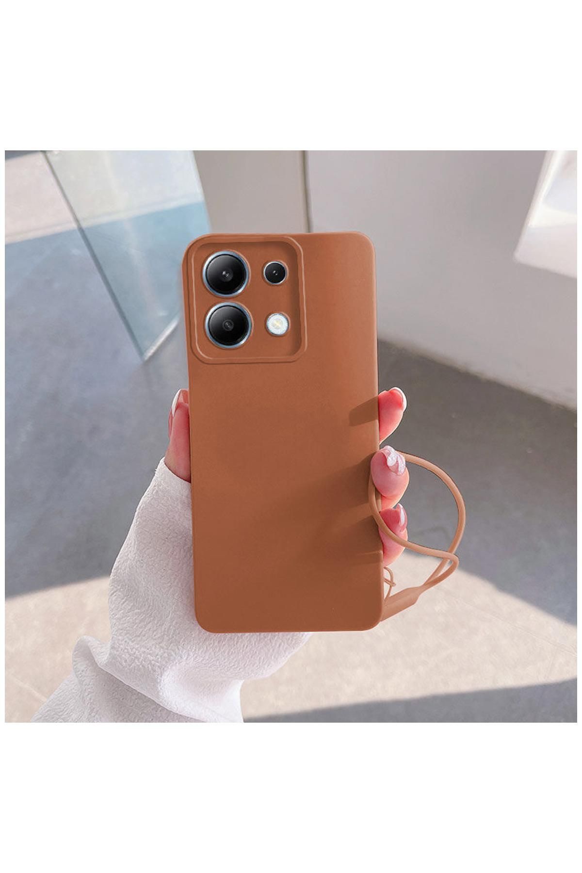Pro Aksesuar Xiaomi Redmi Note 14S Uyumlu Kılıf Heart Yumuşak Silikon Kılıf Kahverengi