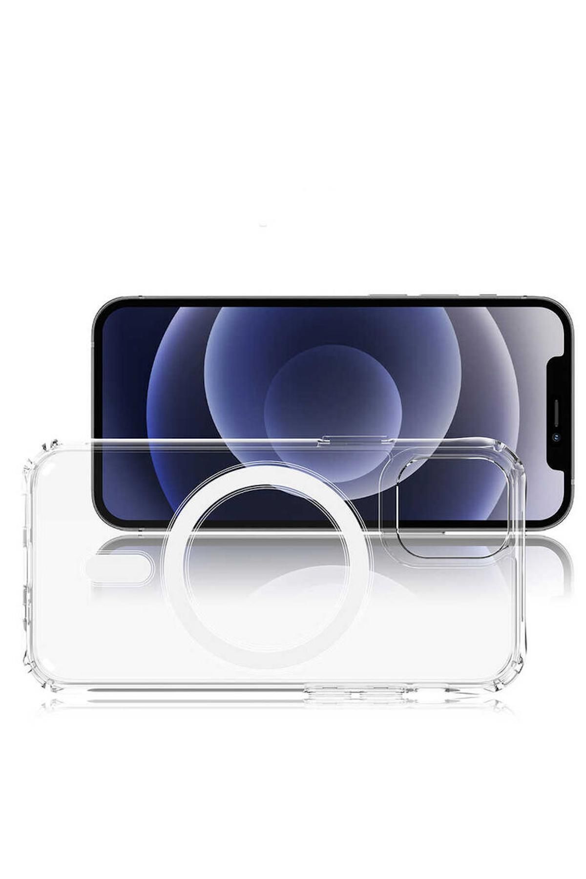Pro Aksesuar Apple iPhone 12 Uyumlu Kılıf HD Şeffaf Silikon Kılıf (Kablosuz Şarj Destekli) Şeffaf