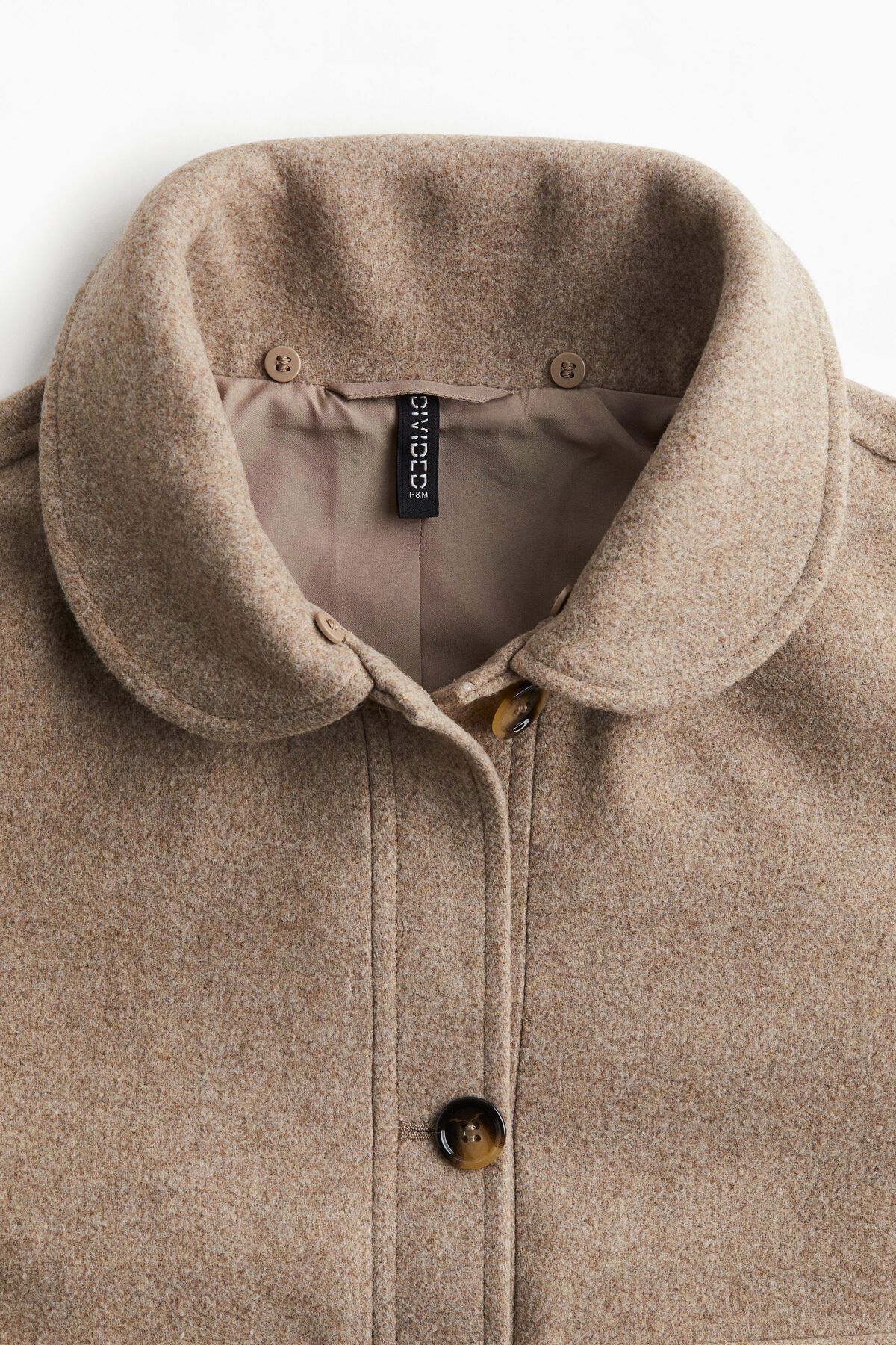 پالتو نود مردانه ژاکت گاباردین با یقه مودار کرکی H M H&M