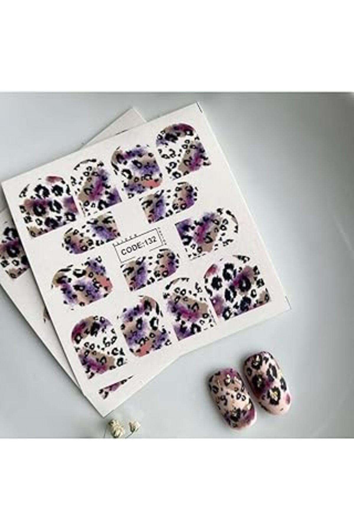 YTT Marketing Leopar Desenli Tırnak Dövmesi Tırnak Tattoo Nail Art Tırnak Sticker Scanm225