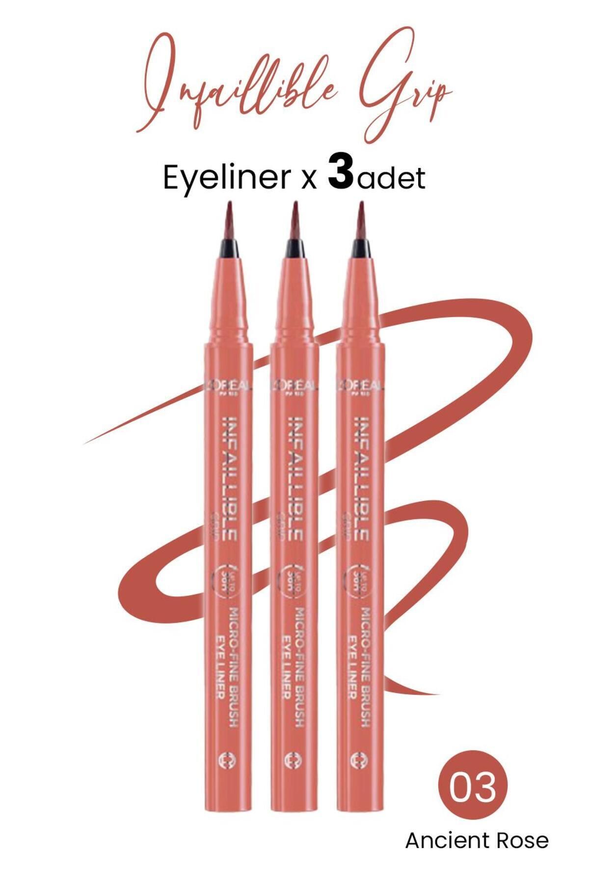 L'Oreal Paris Infaillible Eyeliner 03 Ancient Rose X 3 Adet