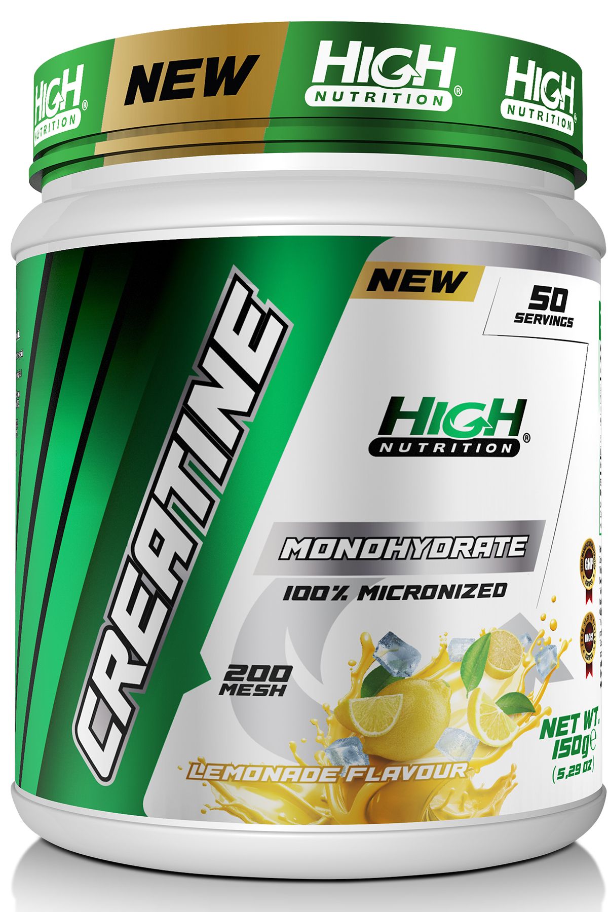 High Nutrition Micronized Creatine Monohydrate 150 Gr 50 Servis Kreatine Limon Aromalı