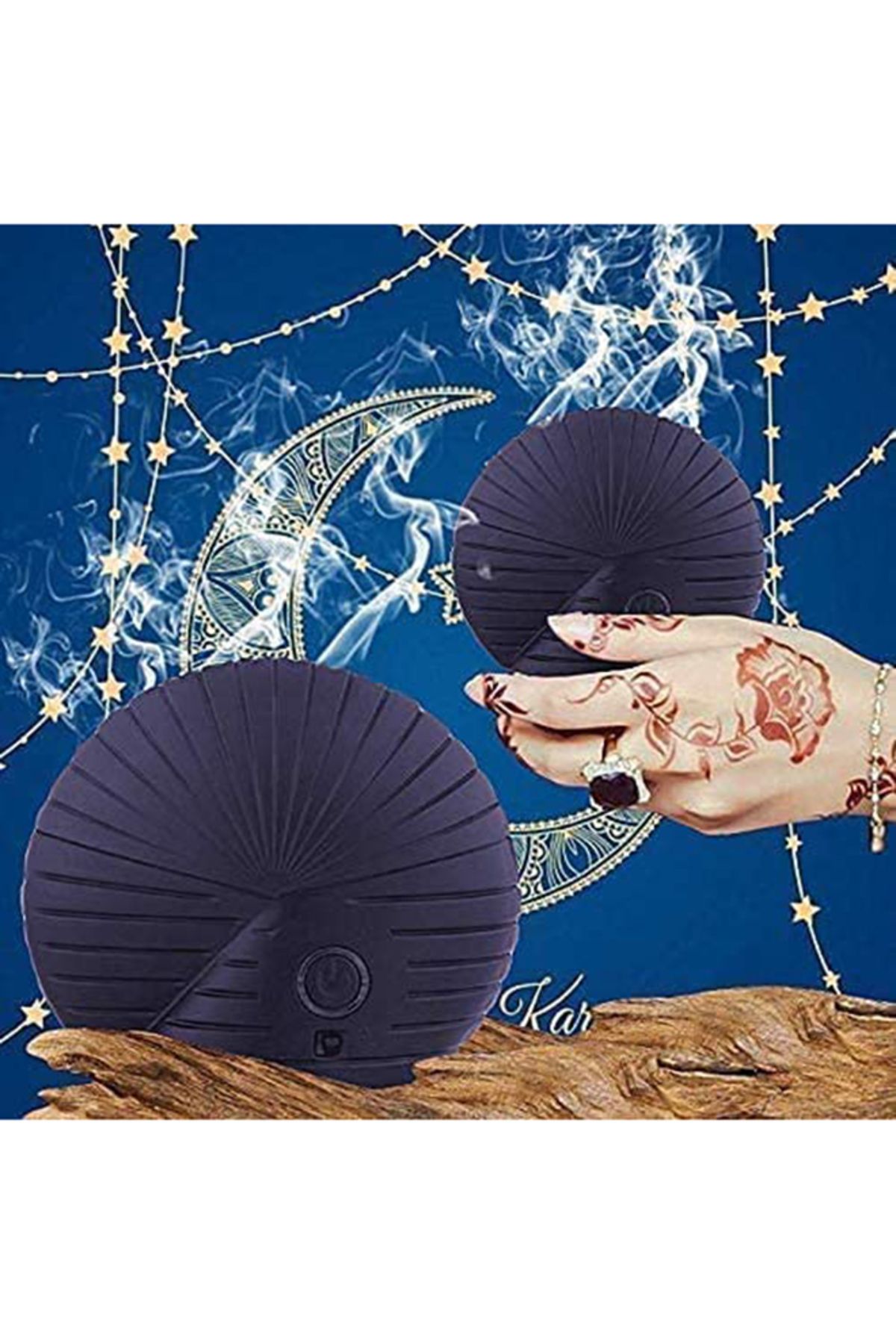 Generic-Portable Rechargeable Electric Incense Burner with Mini USB Port, Seashell Design, Black 3
