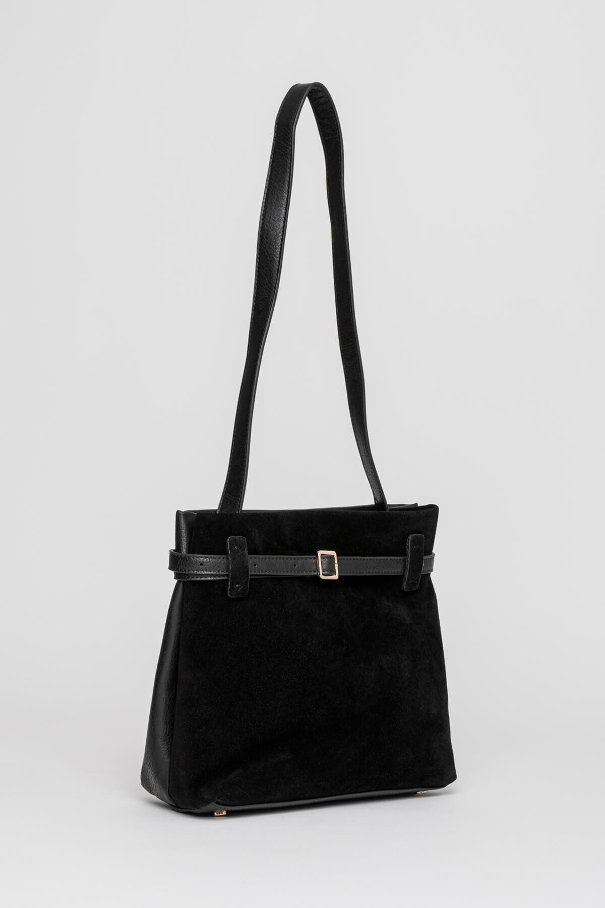 Jacquline-Black Kolios Women's Genuine Nubuck Leather Shoulder Bag 2