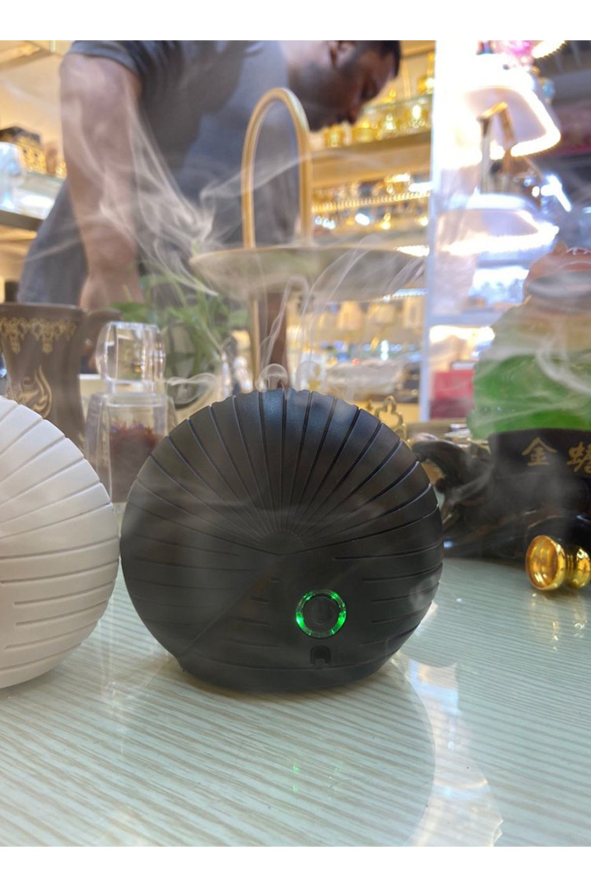 Generic-Portable Rechargeable Electric Incense Burner with Mini USB Port, Seashell Design, Black 6
