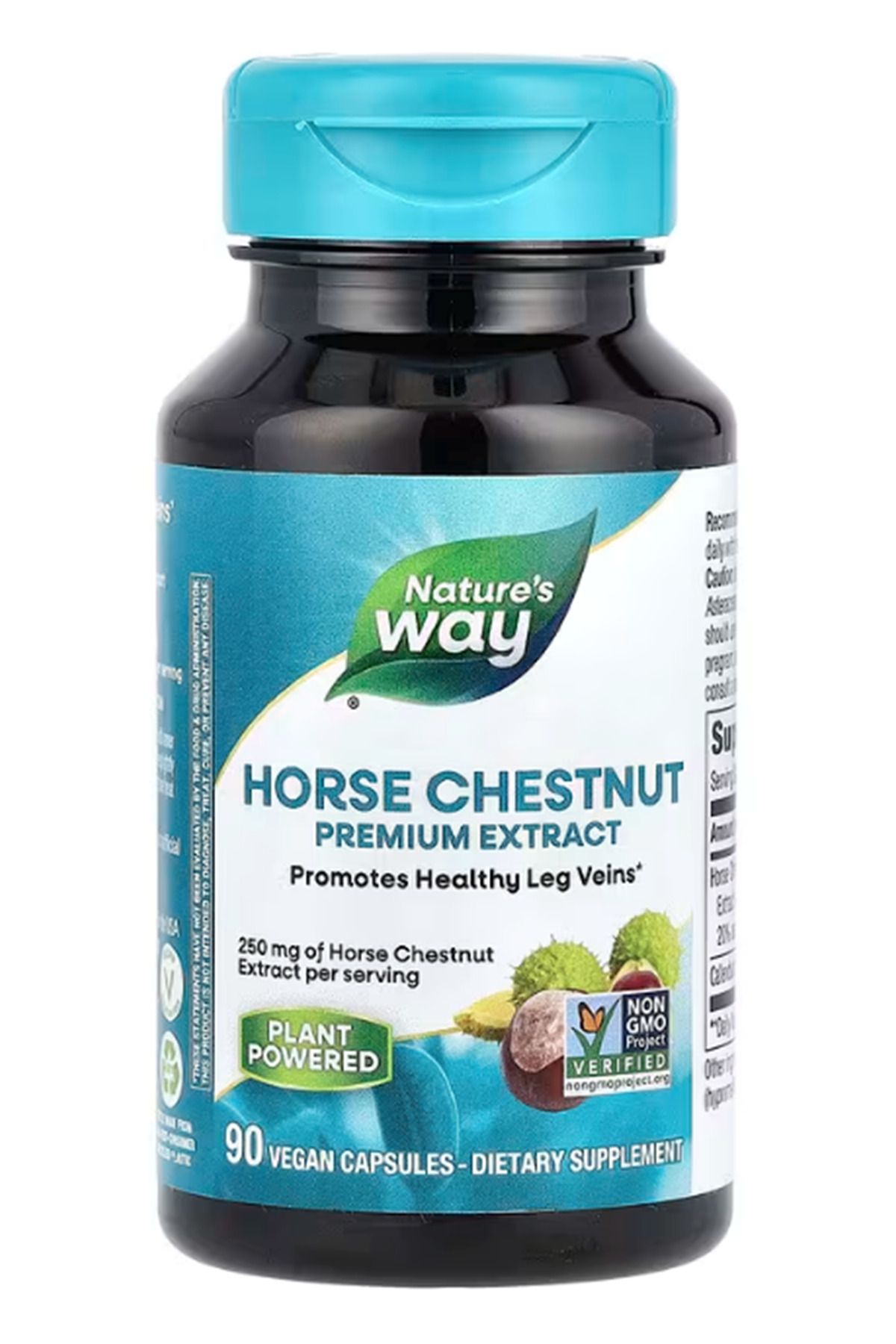 Nature's Way , Horse Chestnut, Premium Extract, 250 Mg, 90 Vegan Capsules.made In Usa