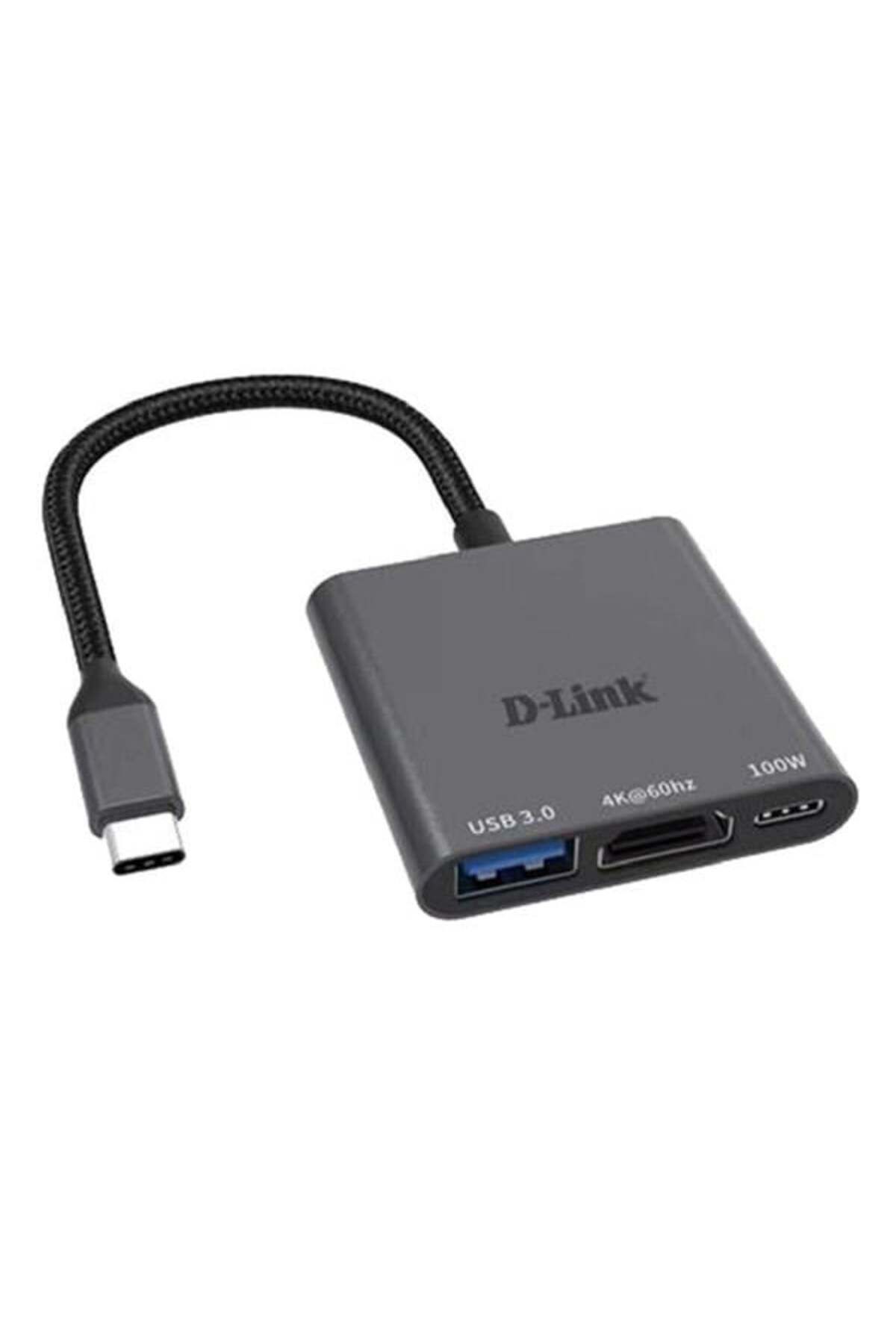 D-Link Dub-c103 0.15metre Type-c - Hdmı_usb 3.0 Çevirici Adaptör Gold 4k-60hz/100w