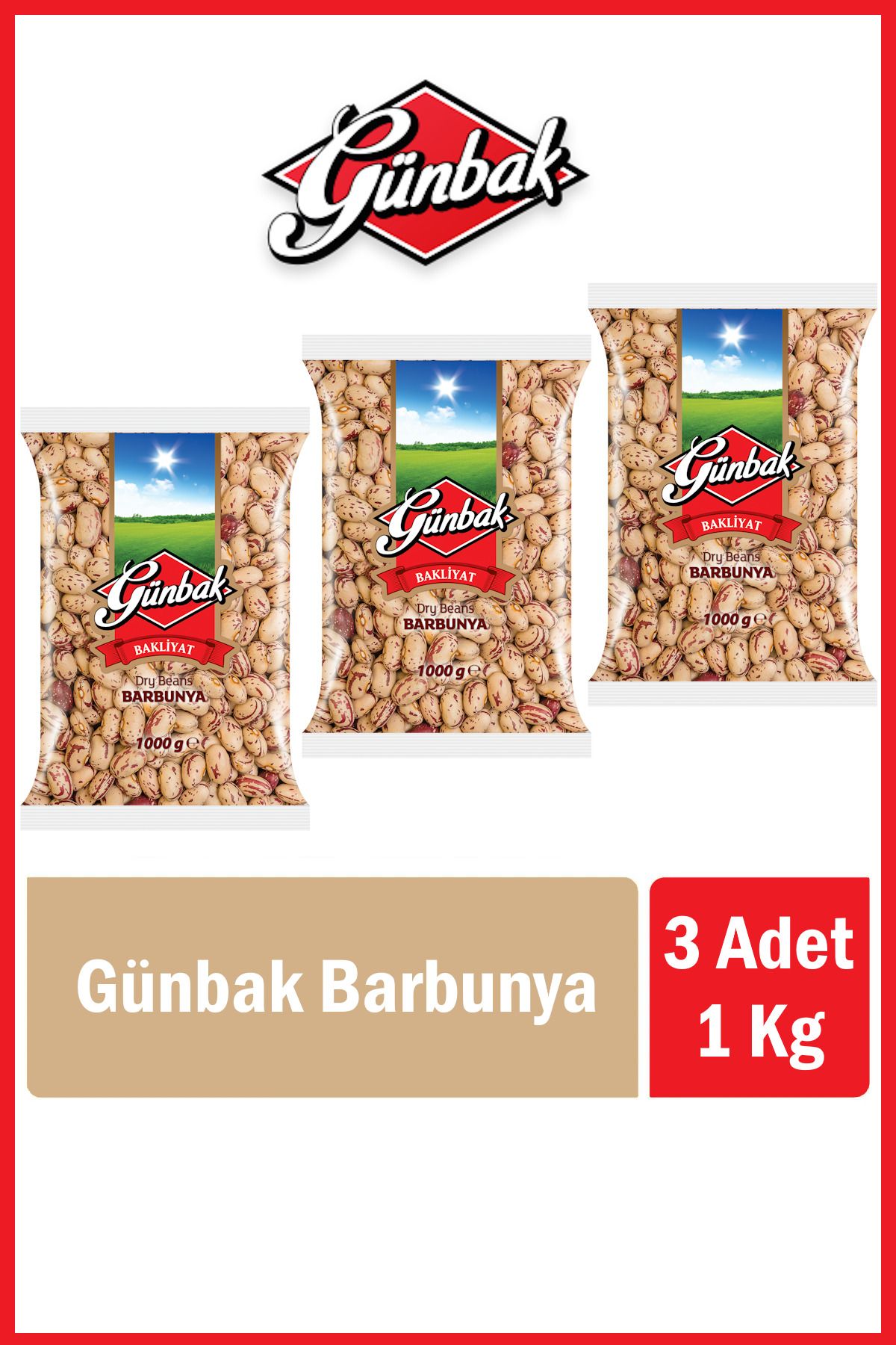 Günbak Barbunya 1 Kg x 3 Adet