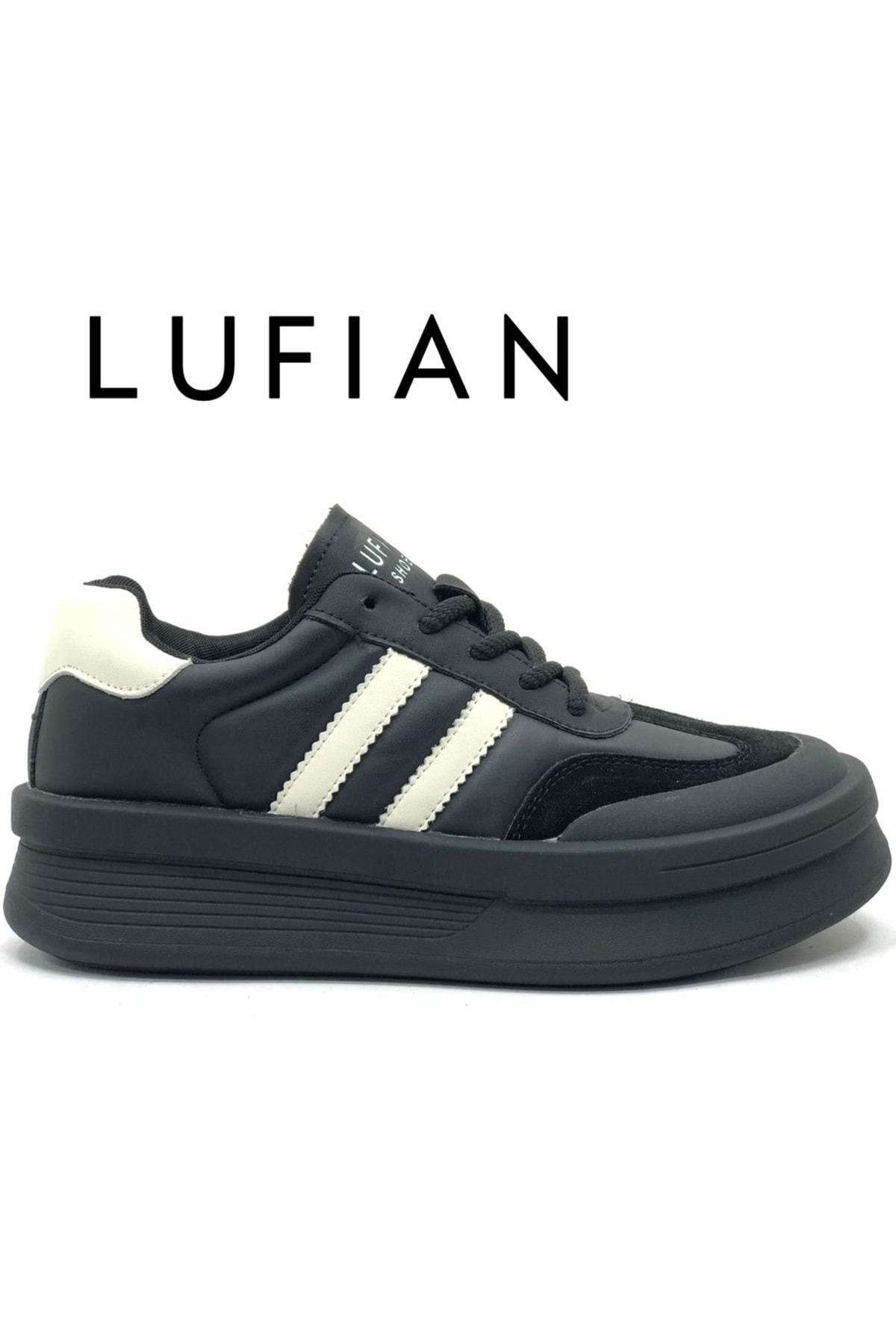 Kocamanlar Ayakkabı Lufian 122230019 Chrıstına Sneaker Unisex Deri Spor Ayakkabı SİYAH