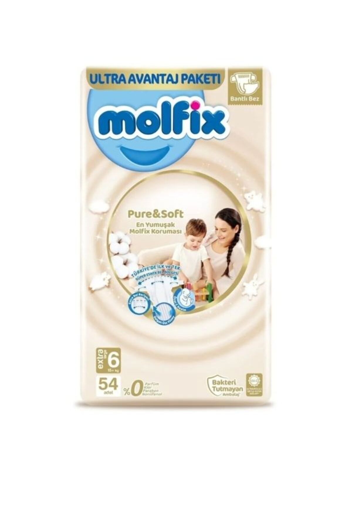 Molfix Pure & Soft Bebek Bezi X-large 6 No 54 Adet.