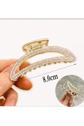 NEW HİLL Metal Taşlı Şık Mandal Toka,8 Cm