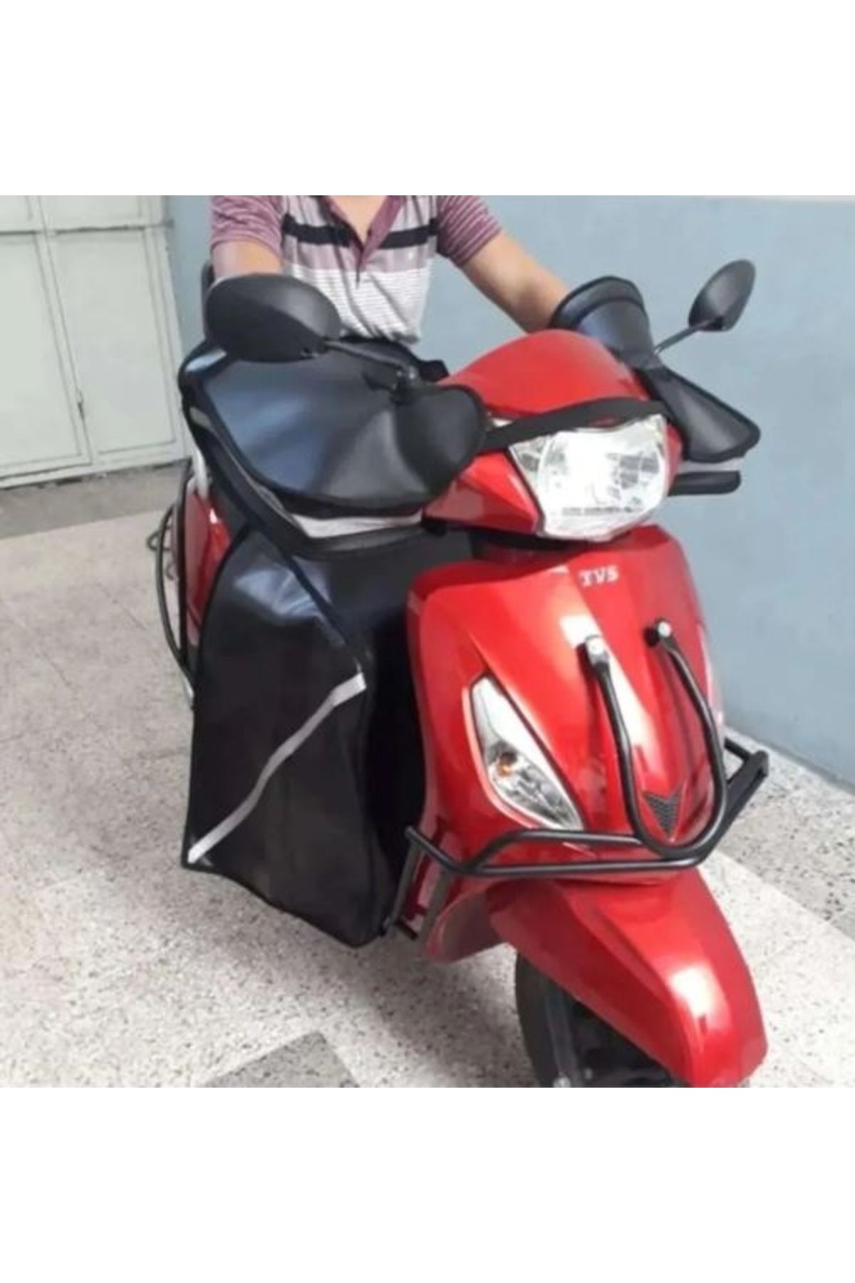 KTYRA52 Scooter Uyumlu Motorsiklet El Koruma Rüzgarlık+ Diz Örtüsü Set