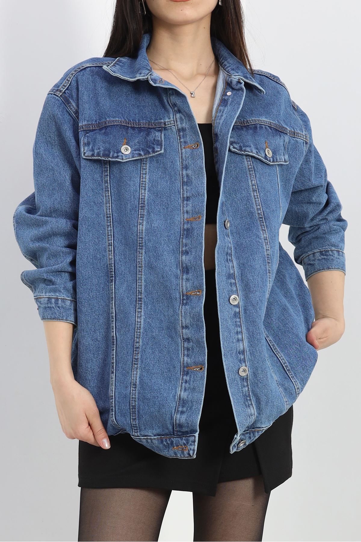 MOONFER Denim Kot Ceket Mavi