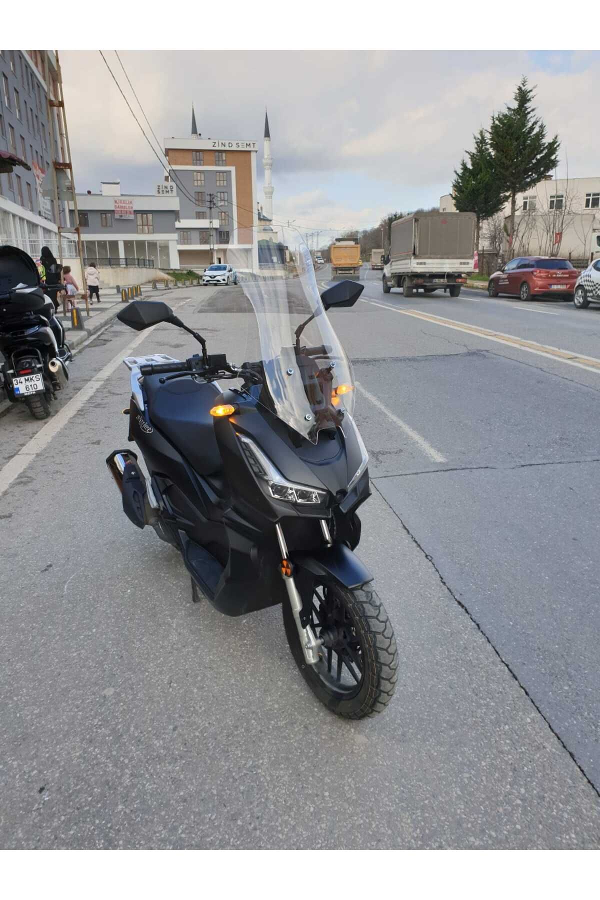 Skyjet Rivero 125 Siperlik Ön Cam 2025 Model 75cm Şeffaf Renkli 4mm UZUN CAM