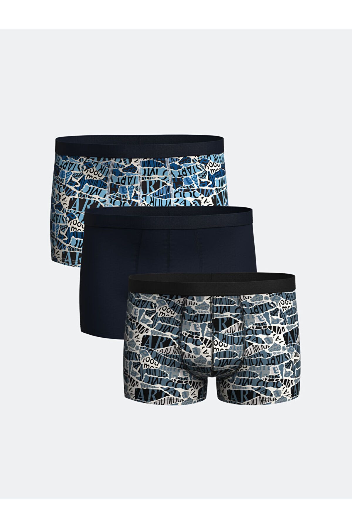LC Waikiki Antrasit Standart Kalıp Pamuklu Esnek Erkek Boxer 3'lü S55068Z8NVY25