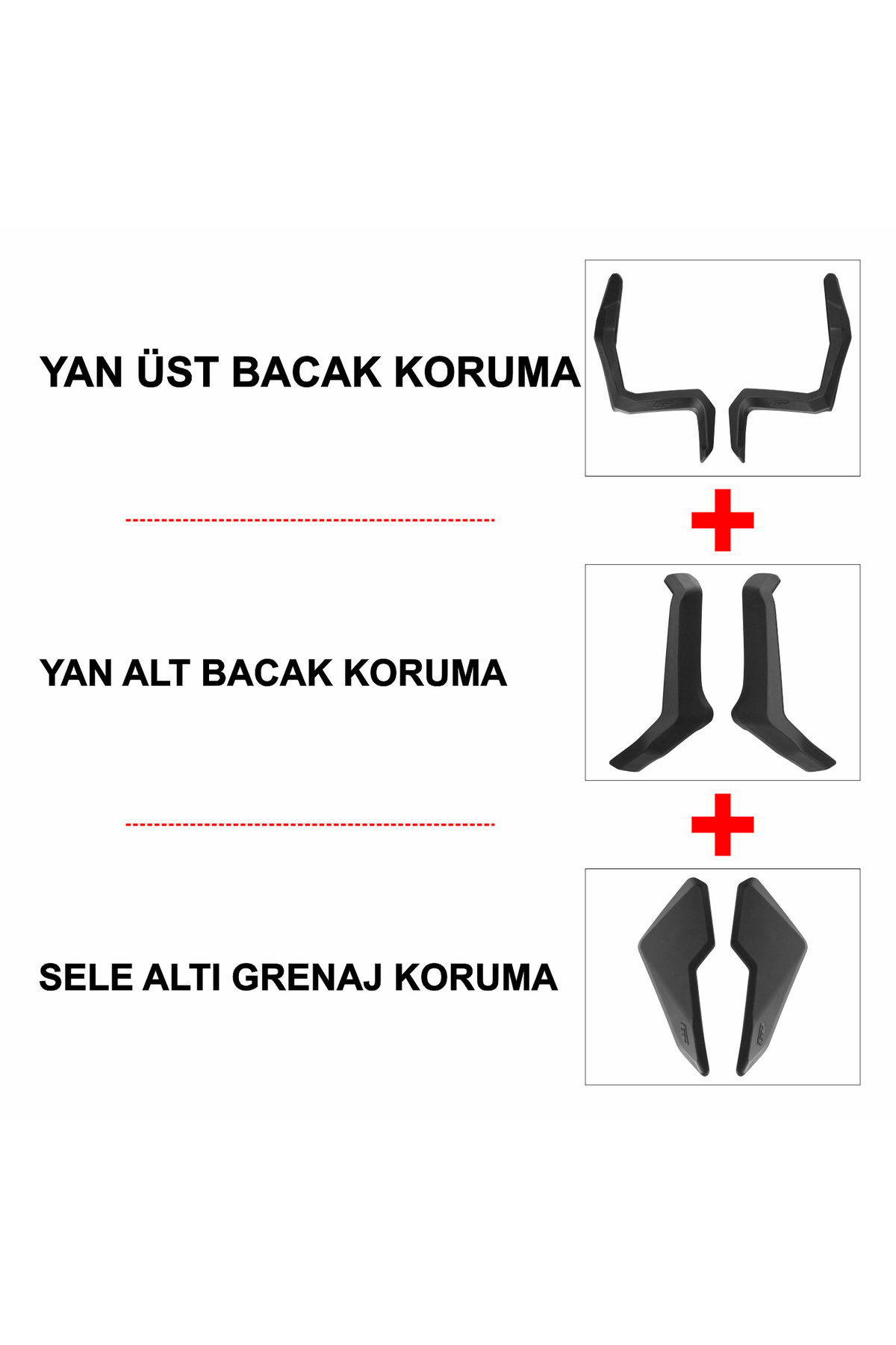 GP KOMPOZİT Gp Kompozit Honda Adv 350 2023-2025 Uyumlu Üst/alt Bacak Ve Grenaj Koruma Seti Siyah