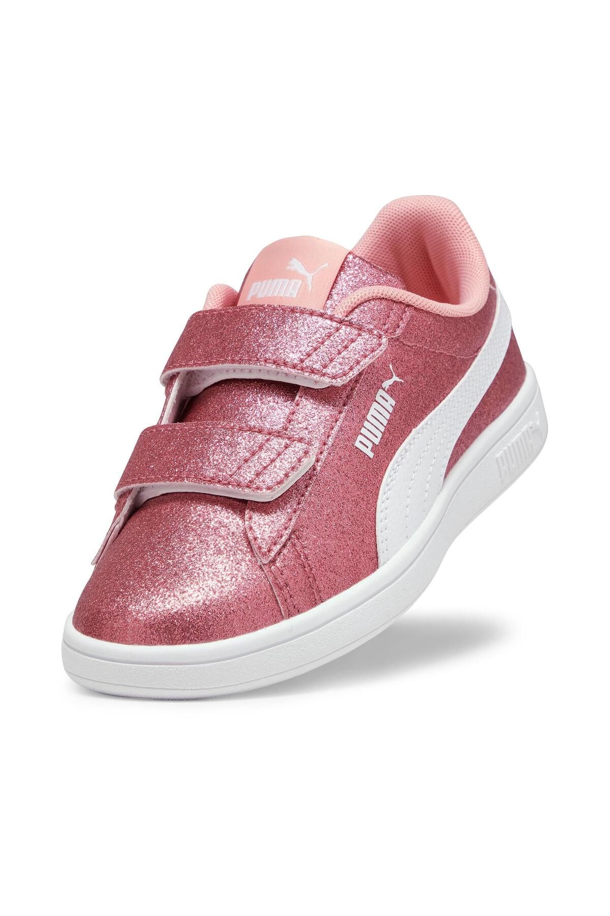 Puma-Smash 3.0 Glitz Glam V Ps Dziewczęce trampki Rozmiar 28-35 Biało-Różowe 10