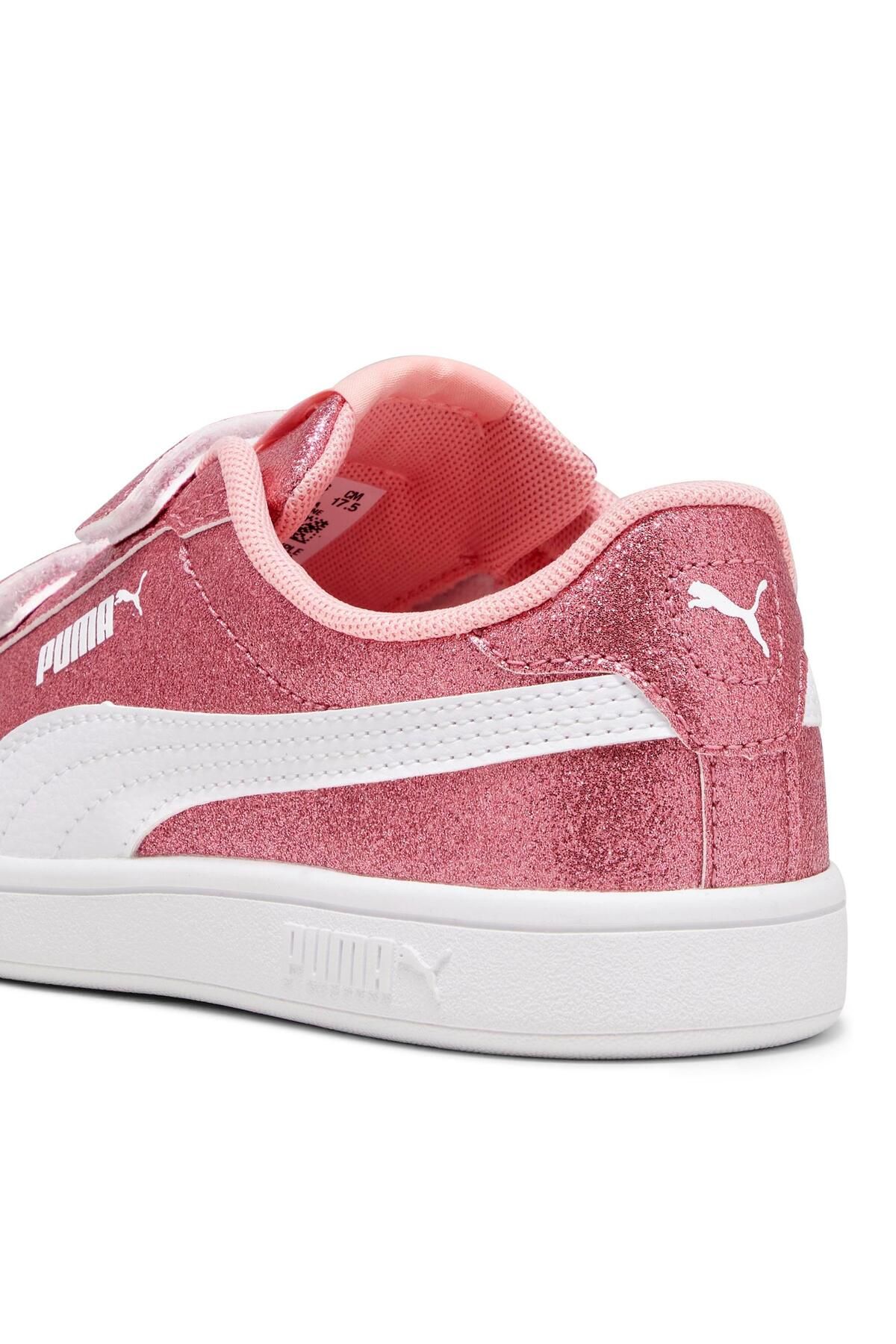 Puma-Smash 3.0 Glitz Glam V Ps Dziewczęce trampki Rozmiar 28-35 Biało-Różowe 12