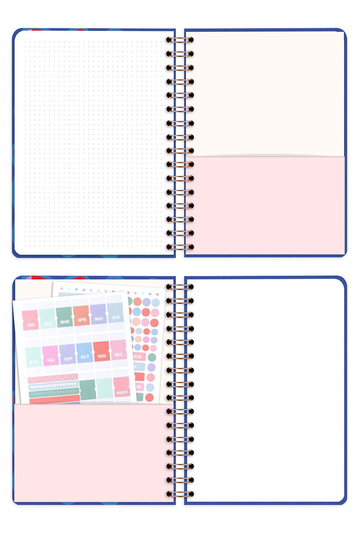 Matt Notebook-Agenda planificator fără timp A5 Spiral 6