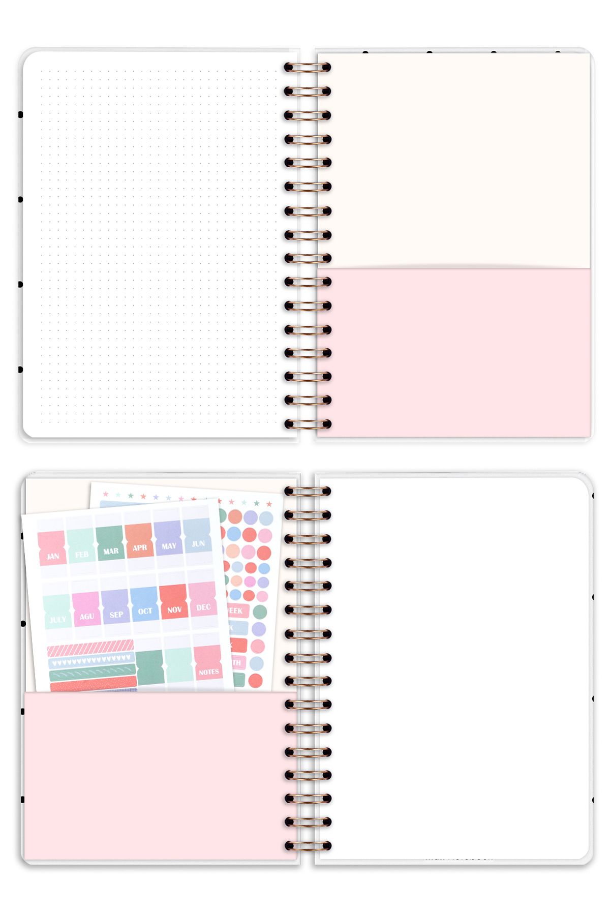 Matt Notebook-A5 Spiral Planificator nelimitat Agenda Arc 6