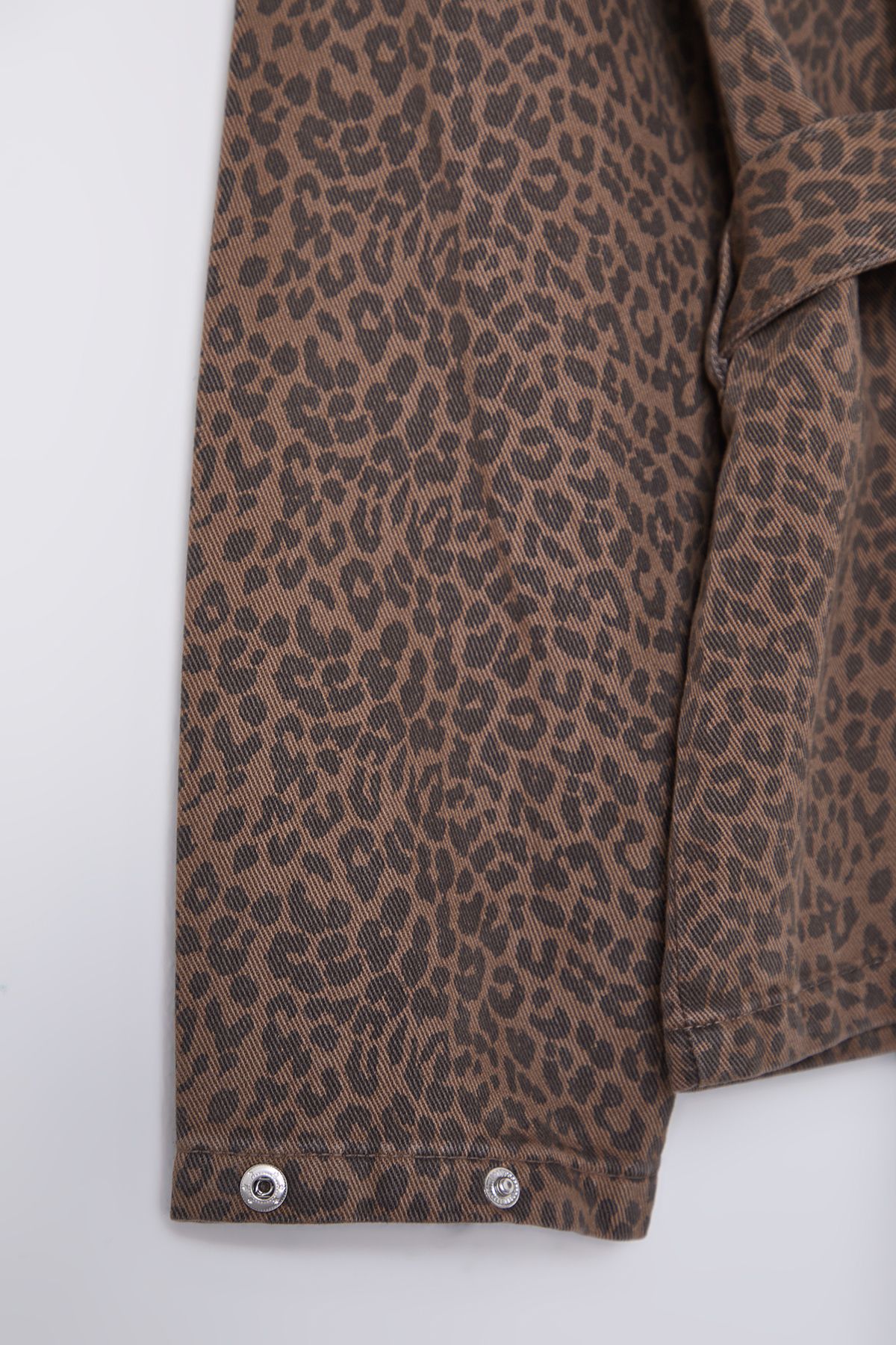 Trendyol Collection-Multicolor Leopard Print Belted Brown Denim Jacket Twoss25Ce00027 9
