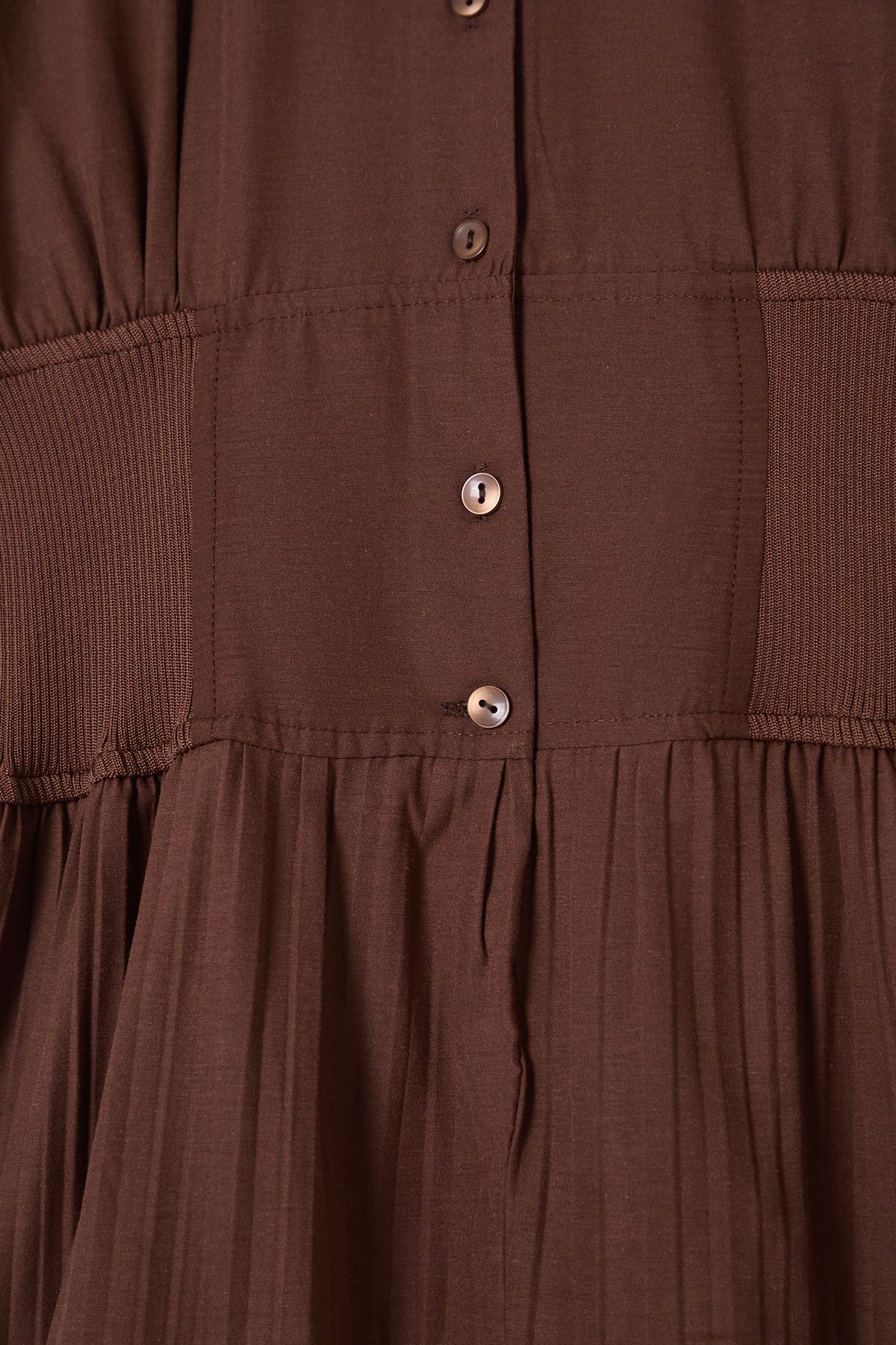 Trendyol Modest-Σκούρο καφέ ελαστικό φόρεμα μέσης TCTSS25EB00016 7