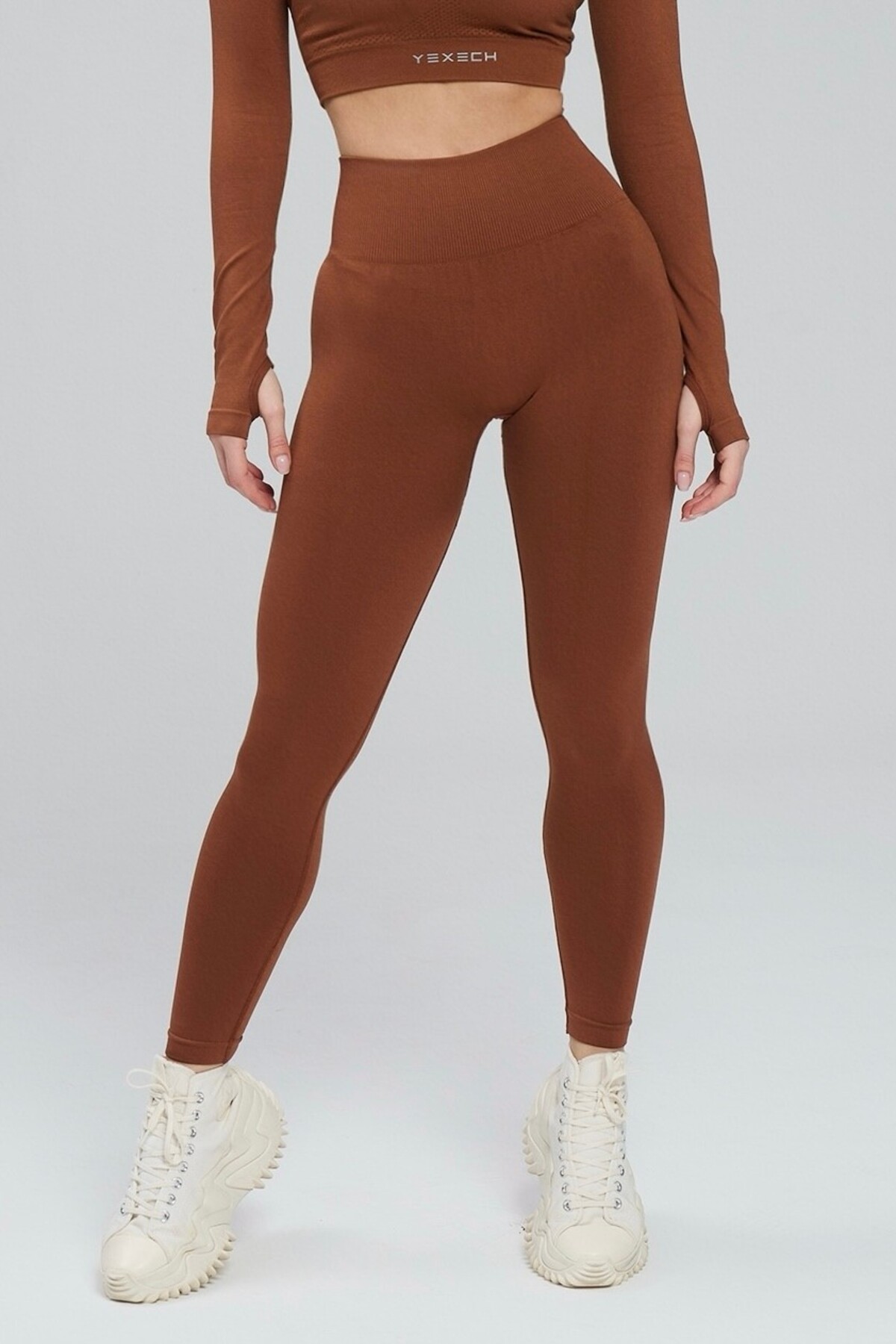 yexech  Büzgülü Seamless Ekstra Kalça Destekli Push-Up Aurora Spor Tayt - Görsel 8