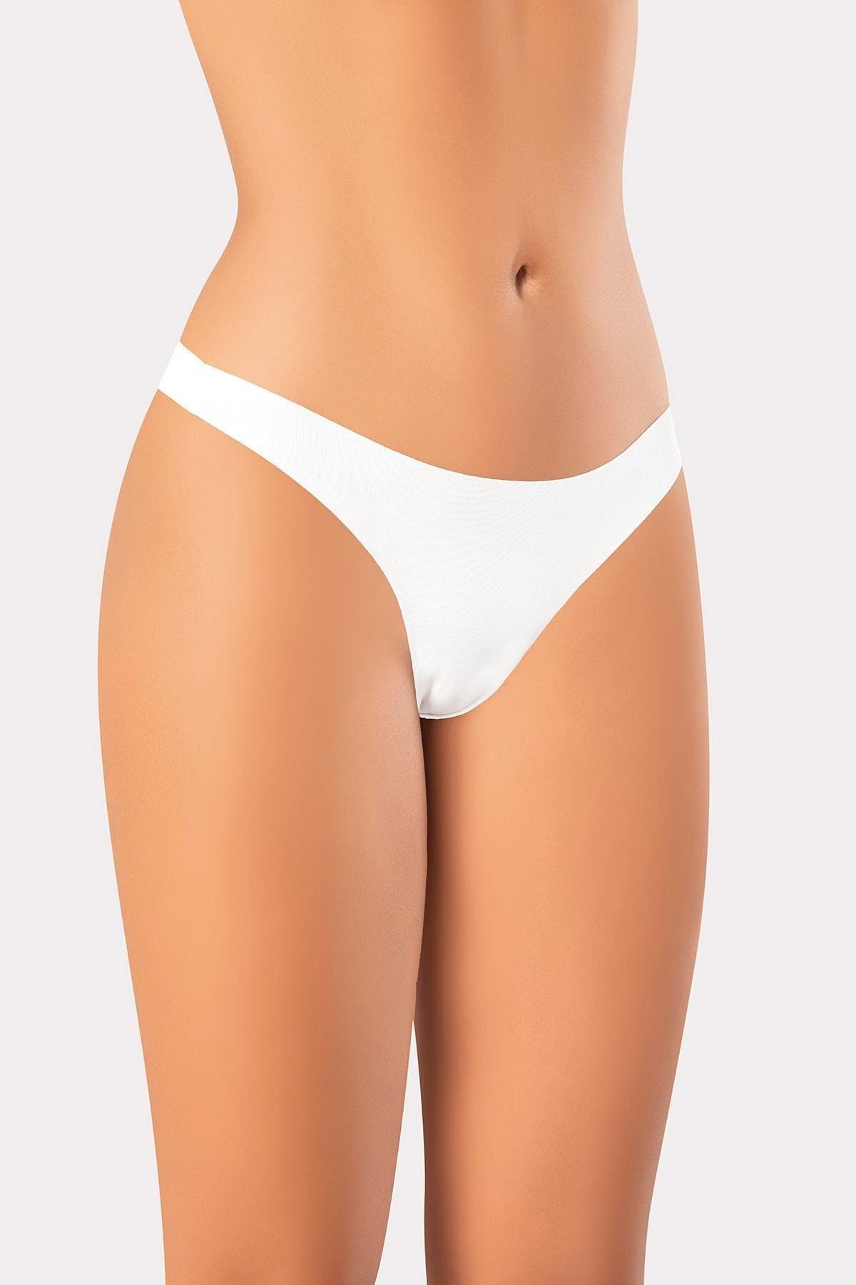 ERDEM İÇ GİYİM-Erdem White Laser Cut Thong 7204 2