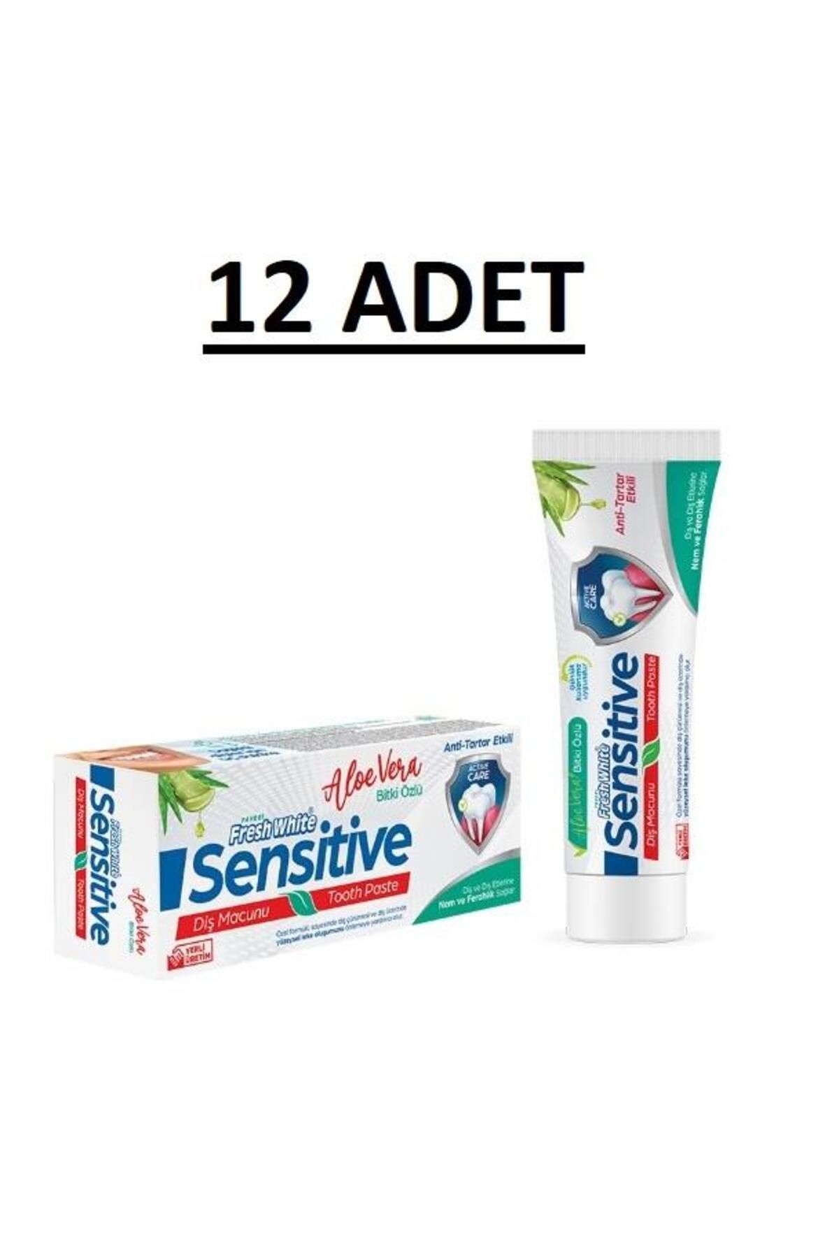 Favori Fresh FAVORI DIS MACUNU SENSITIVE ALOE VERA 90 GR. 12 Lİ