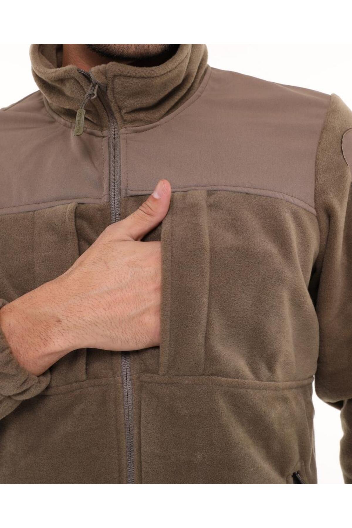Erkek&Kadın Tactical Garni Polar Mont-Hırka-Ceket — خاکی 153.20.0102 — تصویر 7 از 8
