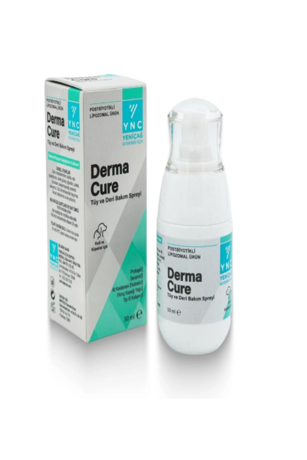 YNC Derma Cure Köpek Ve Kediler Için Tüy Ve Deri Bakım Spreyi 50 Ml