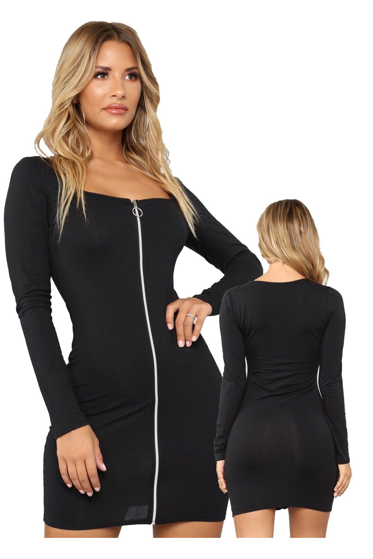 Mulvix Brf02 Fermuarlı Mini Elbise ()