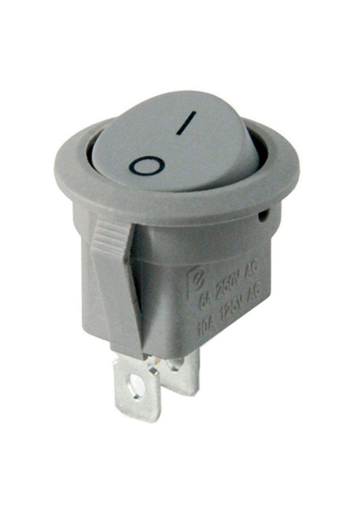 estevia Ic-133B Gri On-Off 2 Pin Işiksiz Yuvarlak Anahtar (4172) Yeni!!!