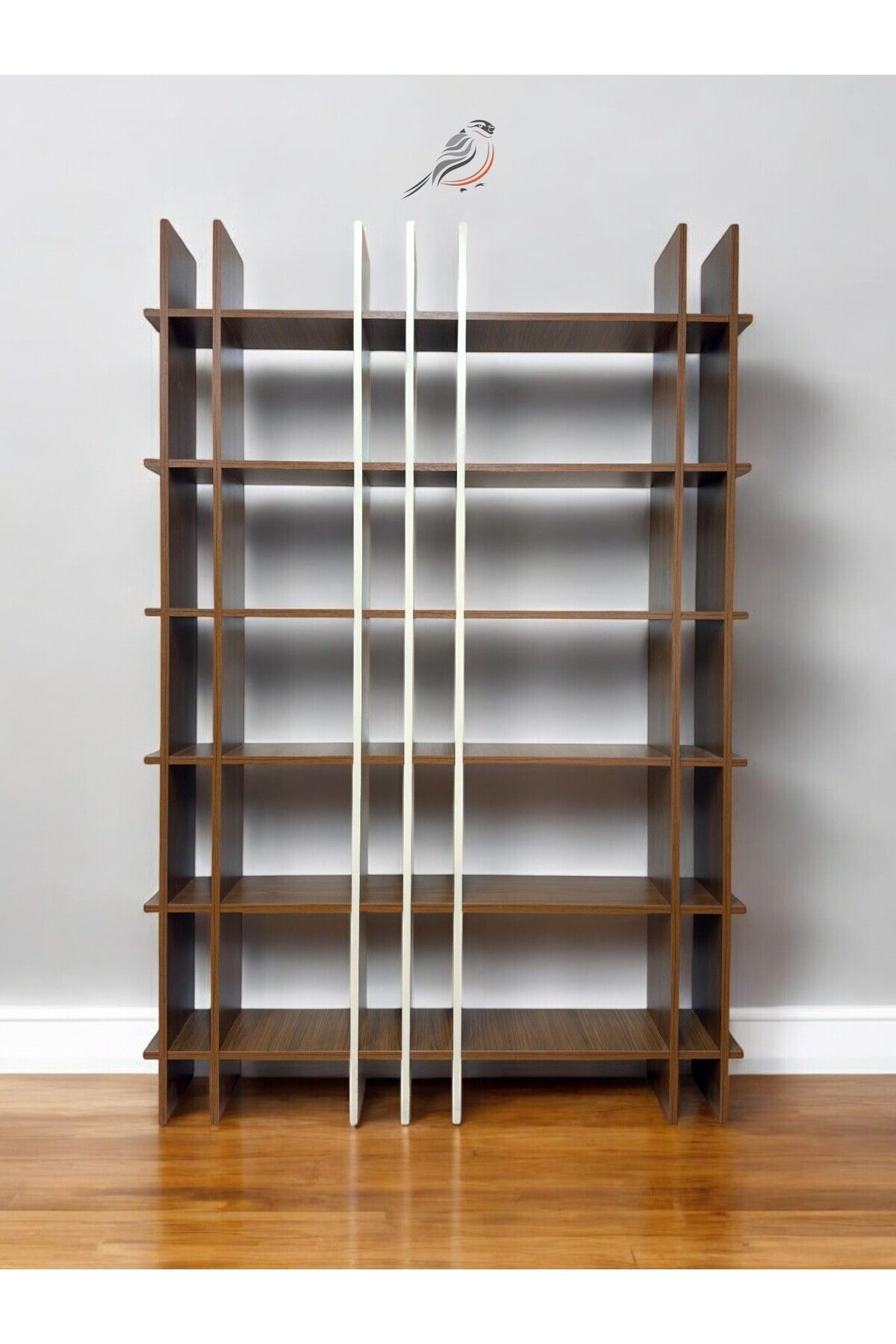Modern Vidasız Kitaplık Ceviz %100 Mdf