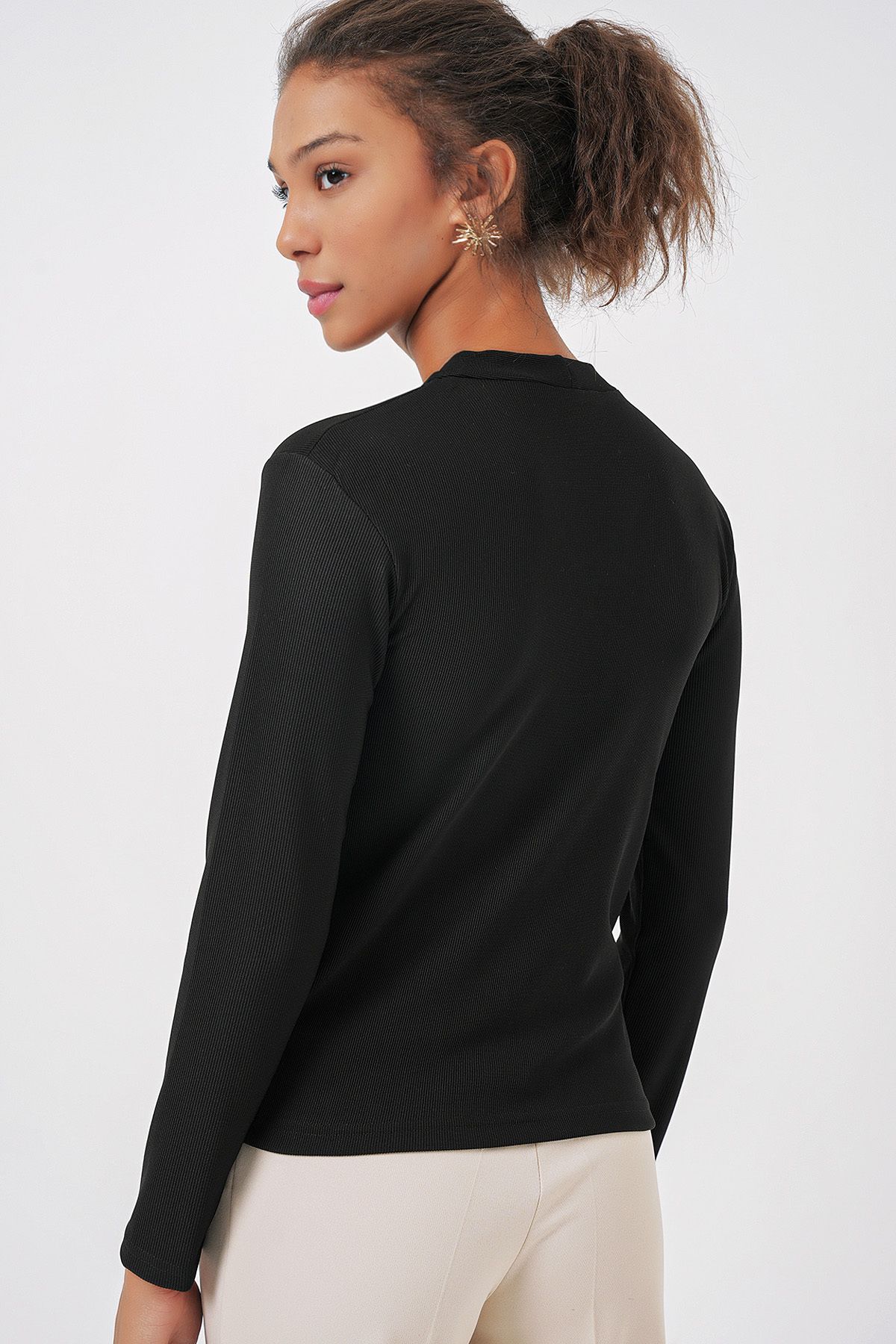 Bigdart-924 Buttoned Basic Knitwear Cardigan - Black 6