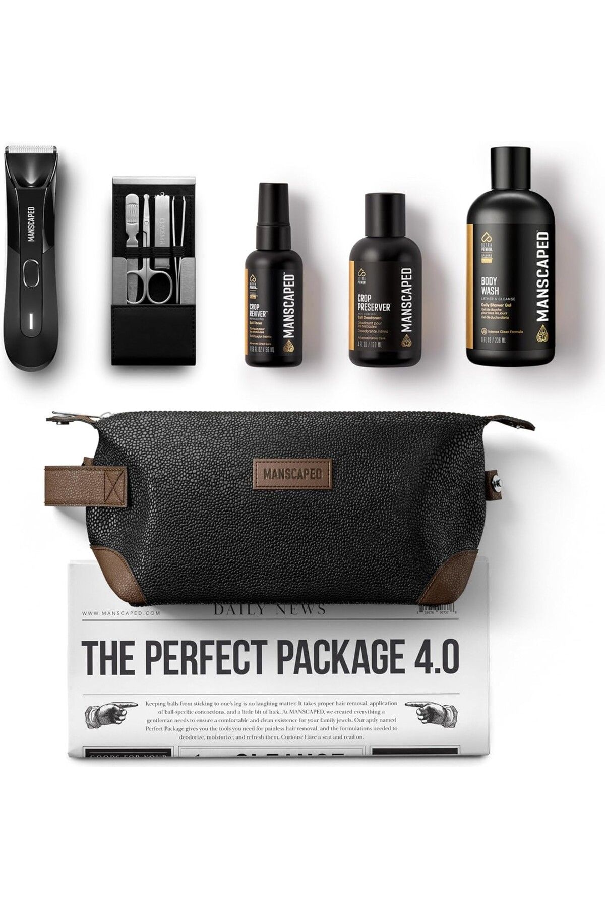 Manscaped Perfect Package 4.0 Kit – Elektrikli Tıraş Makinesi, Ball Deodorantı ve Lüks Aksesuarlar