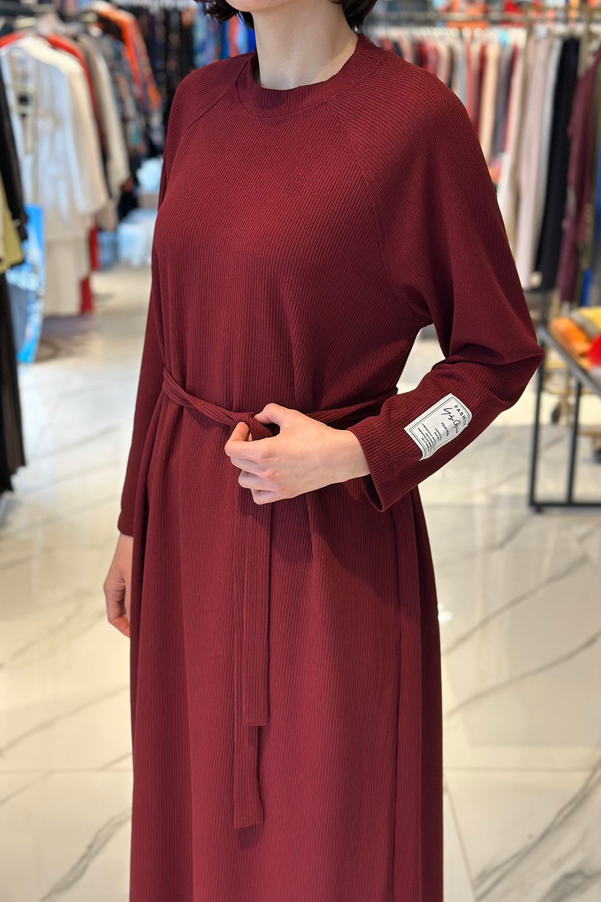 REMSA لباس بافتنی آستین Raglan 12590 Claret Red