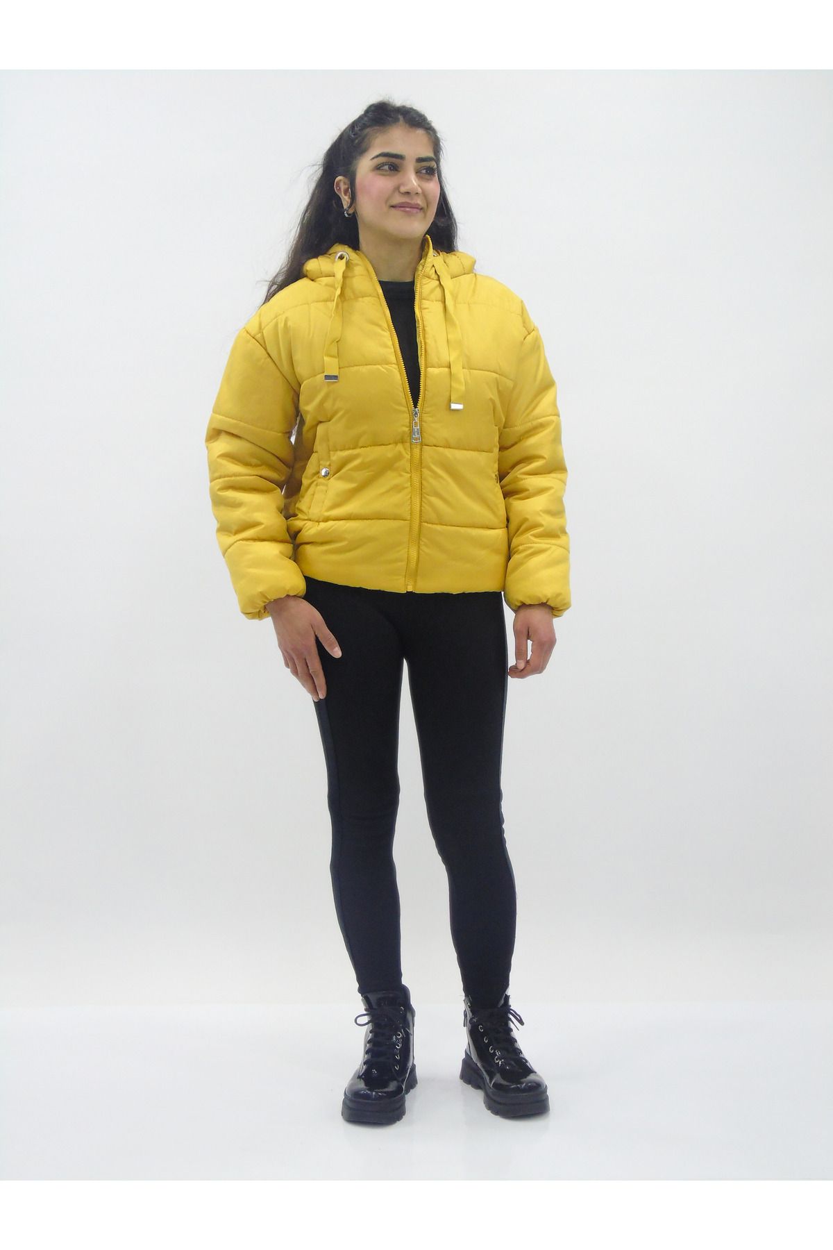 Bigdart-Hooded Solid Color Puffer Jacket 5