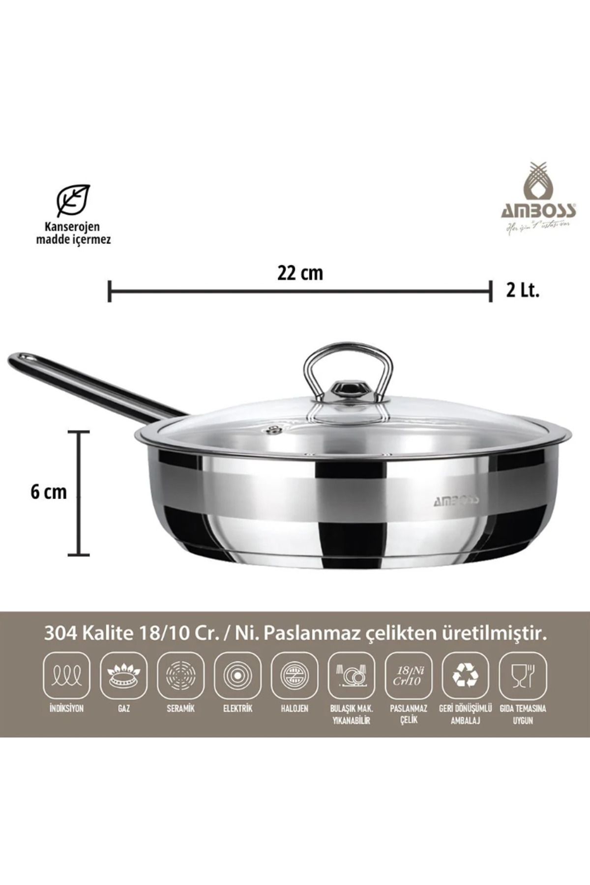 Amboss-Saphire 4 Piece Stainless Steel Pan Set - With Glass Lid 2