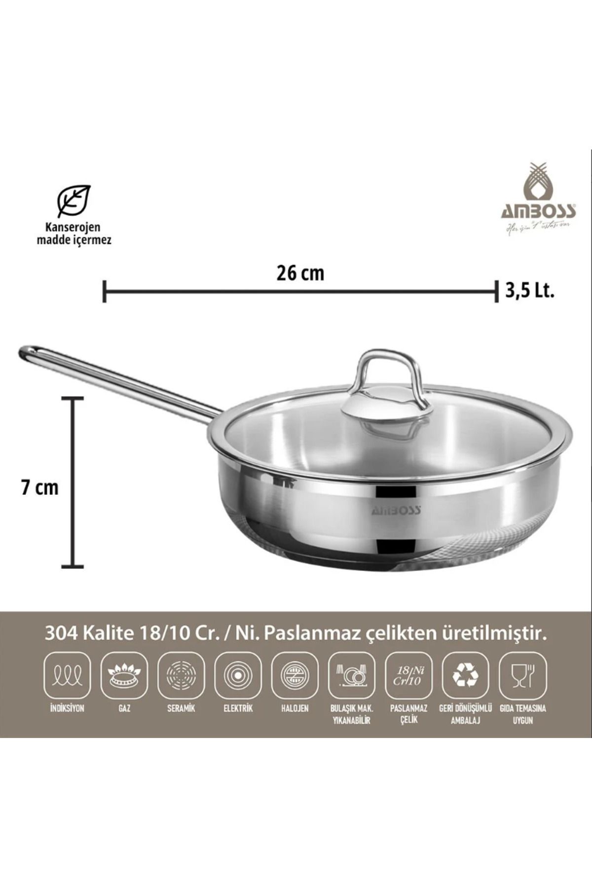 Amboss-Saphire 4 Piece Stainless Steel Pan Set - With Glass Lid 3