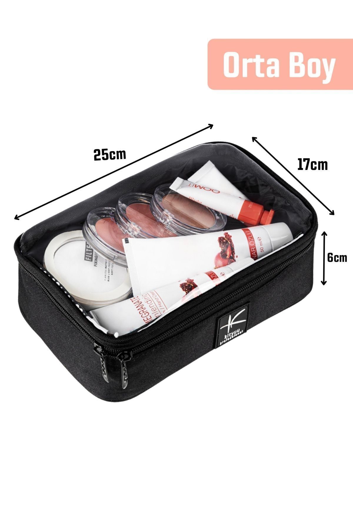 Kityuu Makyaj Çantası Maxi | Profesyonel Şeffaf Makyaj Çantası