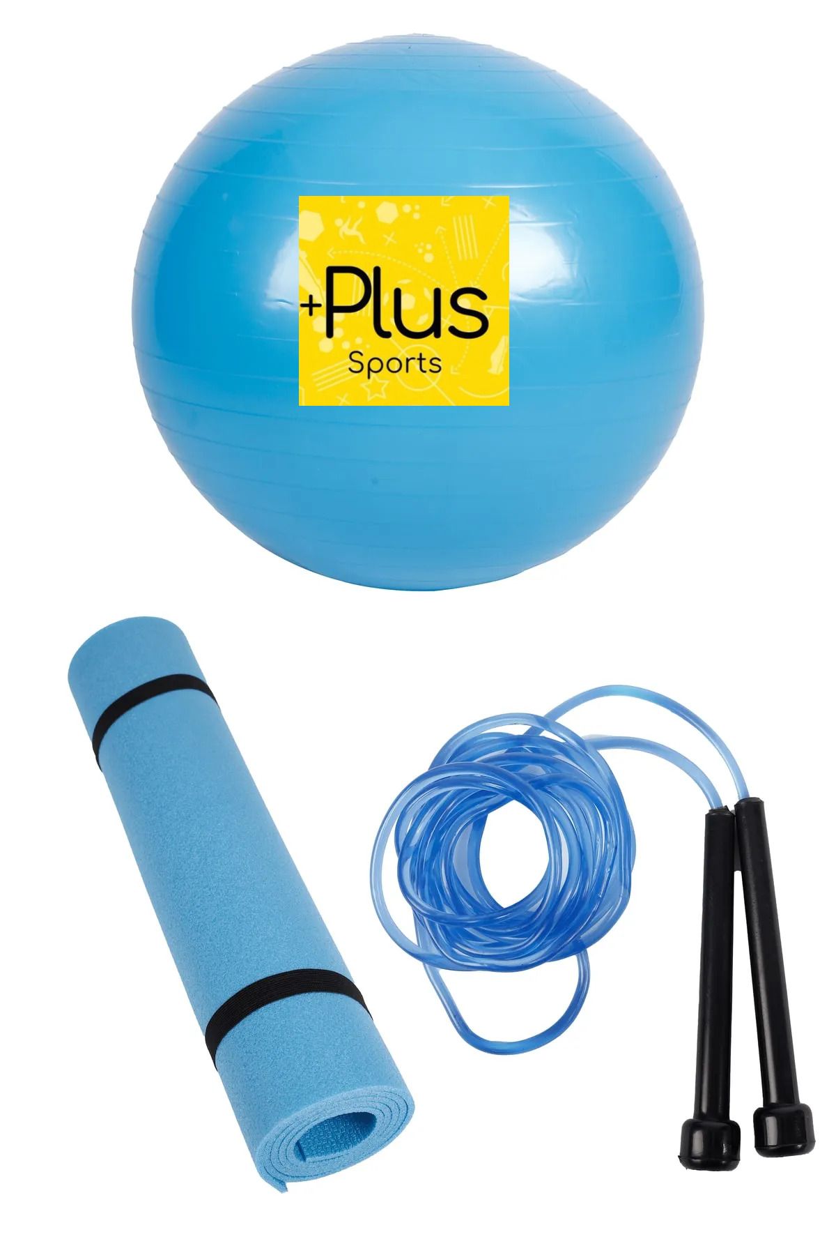 PLUSSPORT Pi̇lates Topu + Pi̇lates Mi̇nderi̇ 7 Mm + Atlama İpi̇ ( Şi̇şi̇rme Pompasi Hedi̇yeli̇)